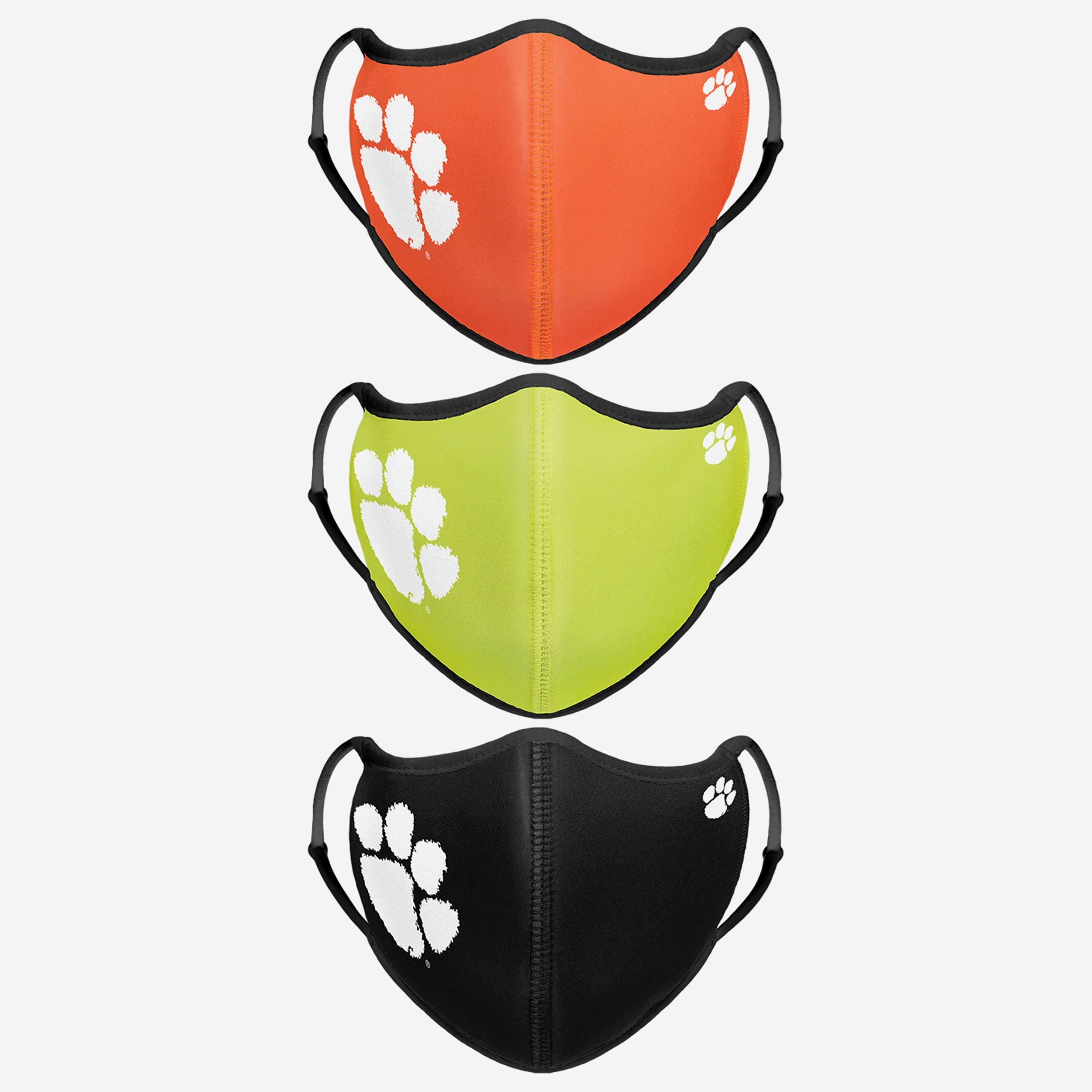 Clemson Tigers Highlighted 3-Pack Sports Face Covers - A Must-Have!