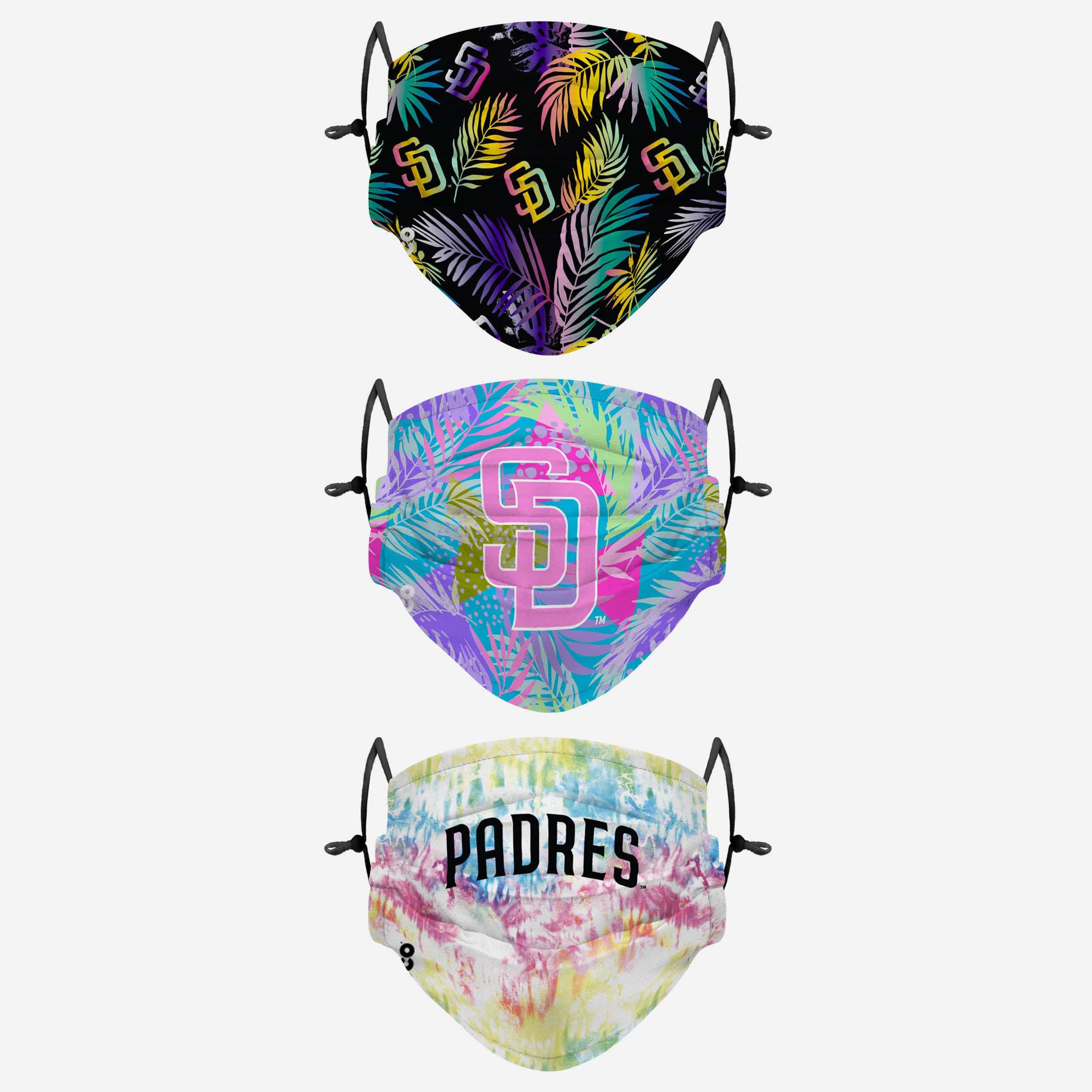 San Diego Padres Neon Floral 3-Pack Face Covers - Stylish Team Spirit!