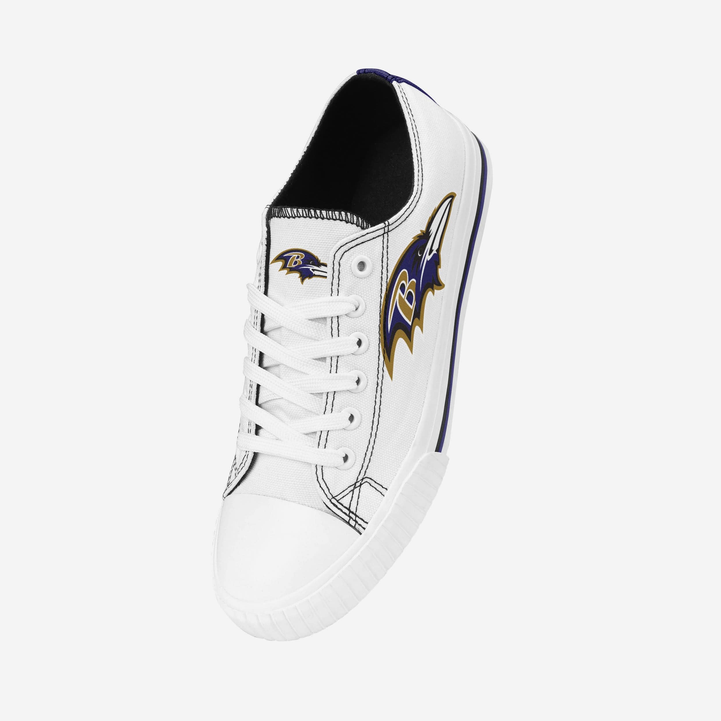 Baltimore Ravens Women's Stylish Big Logo Low Top White Canvas Shoes