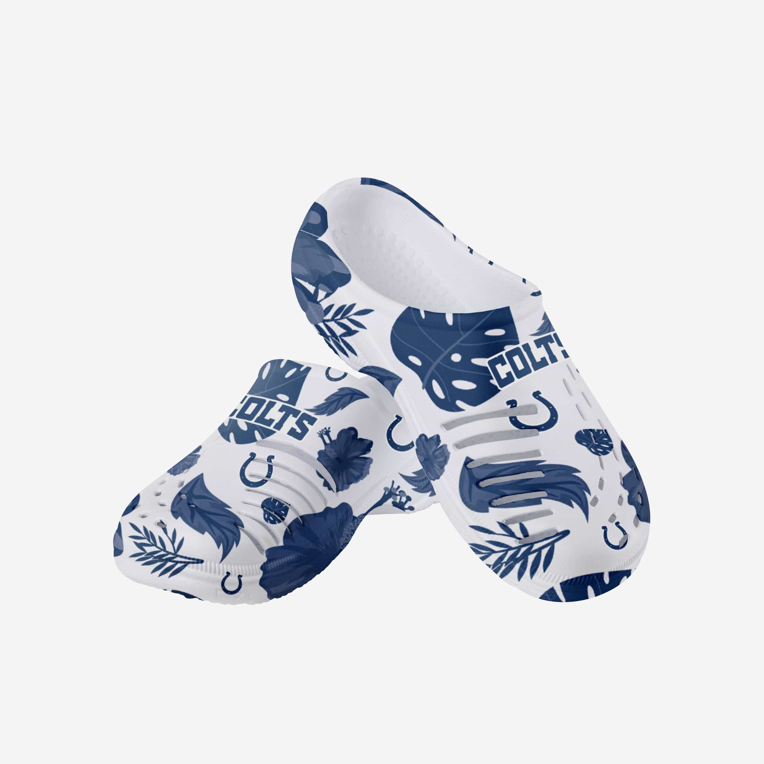 Stylish Indianapolis Colts Women's Floral White Clogs