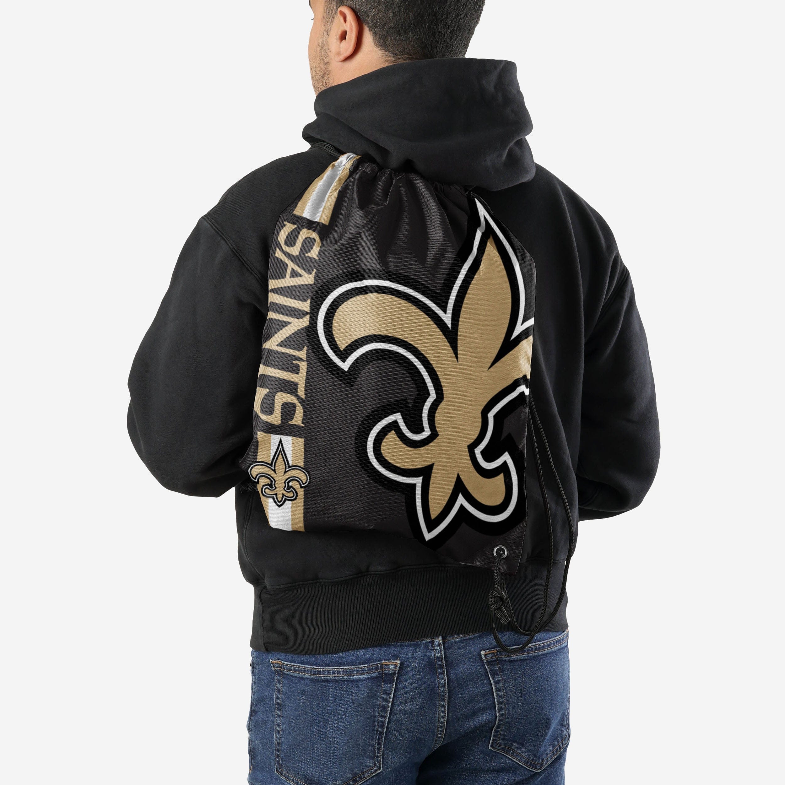 New Orleans Saints Big Logo Drawstring Backpack: Show Your Team Spirit!