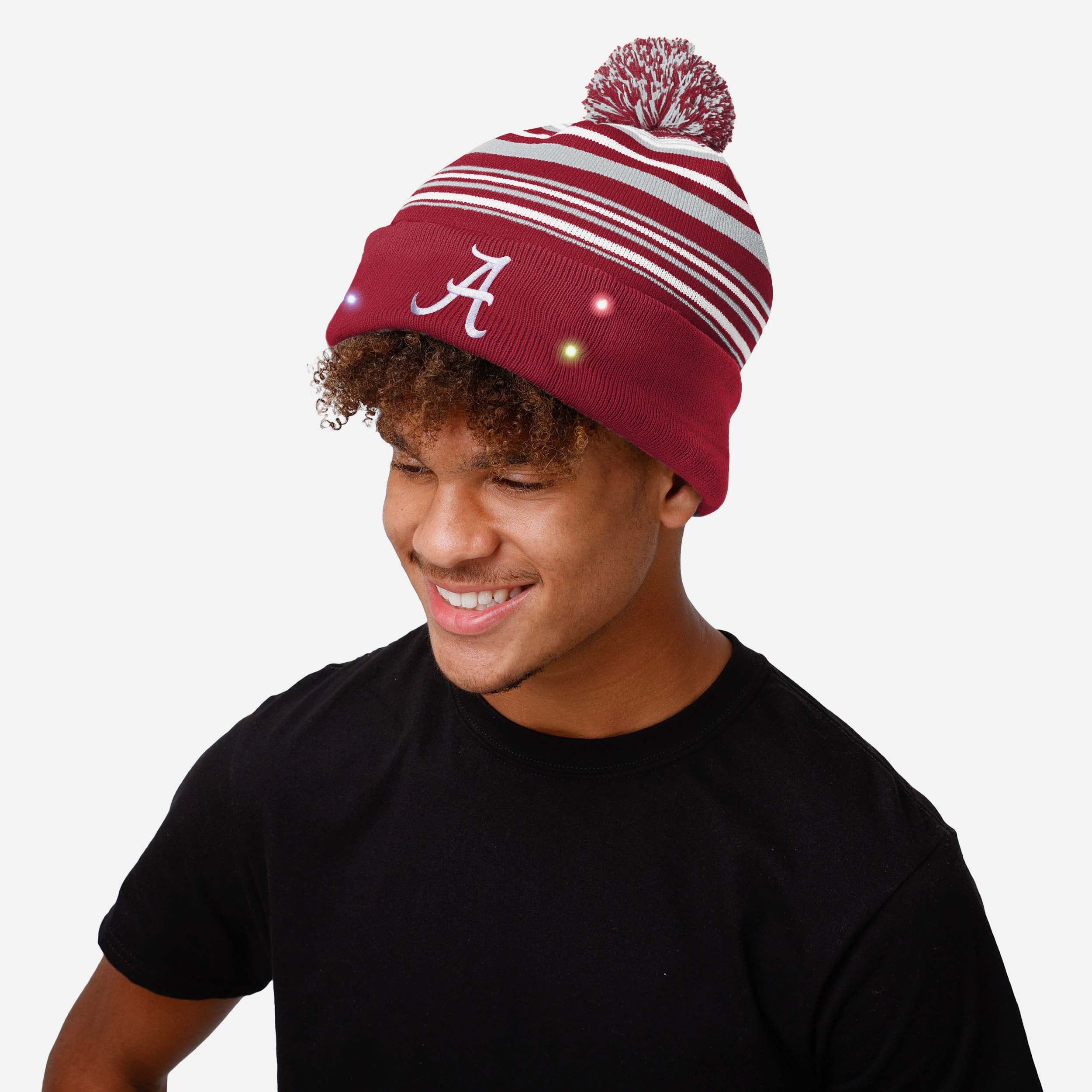 Alabama Crimson Tide Glowing Horizontal Stripe Beanie - Show Your Team Spirit!