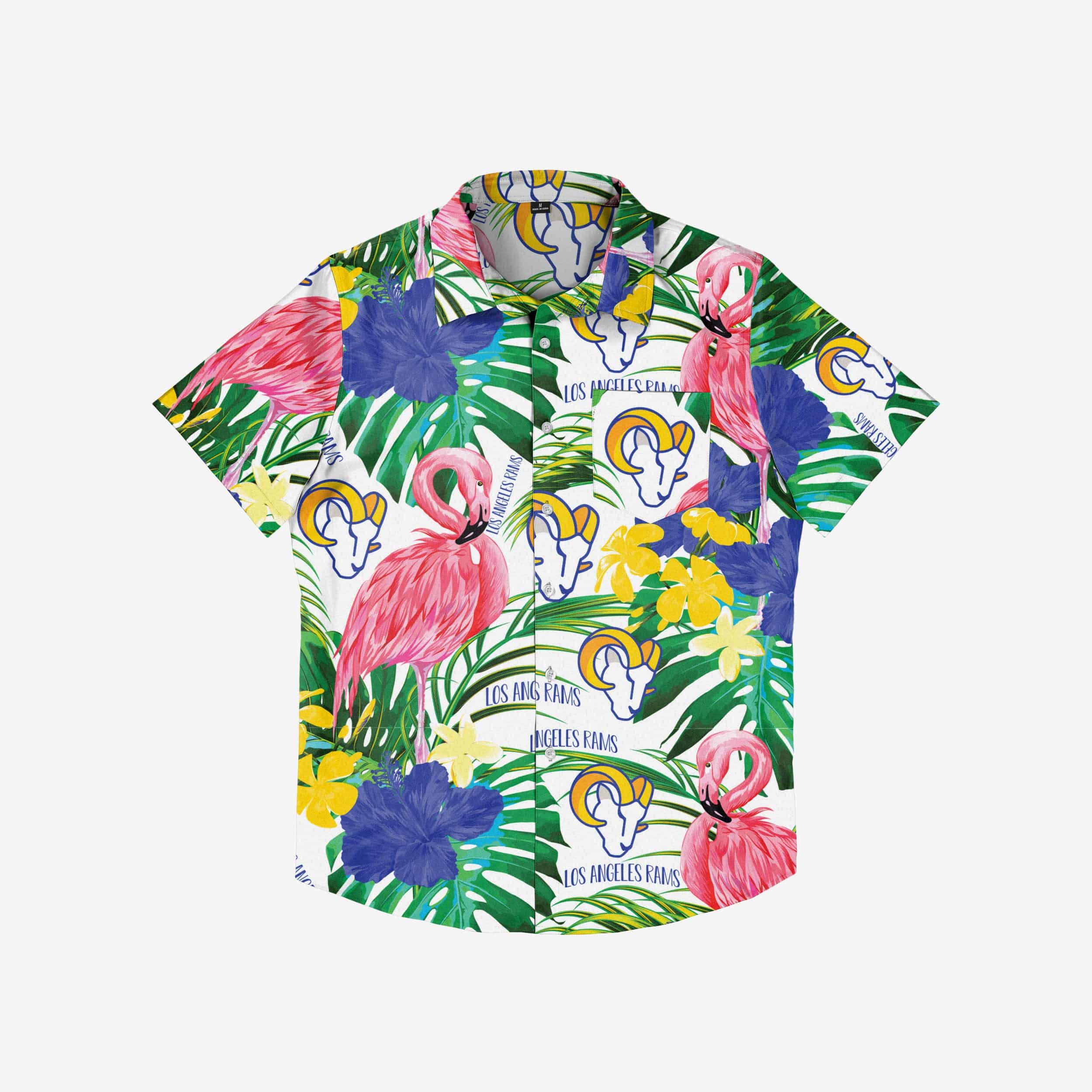 Hot Los Angeles Rams Flamingo Button-Up Party Shirt