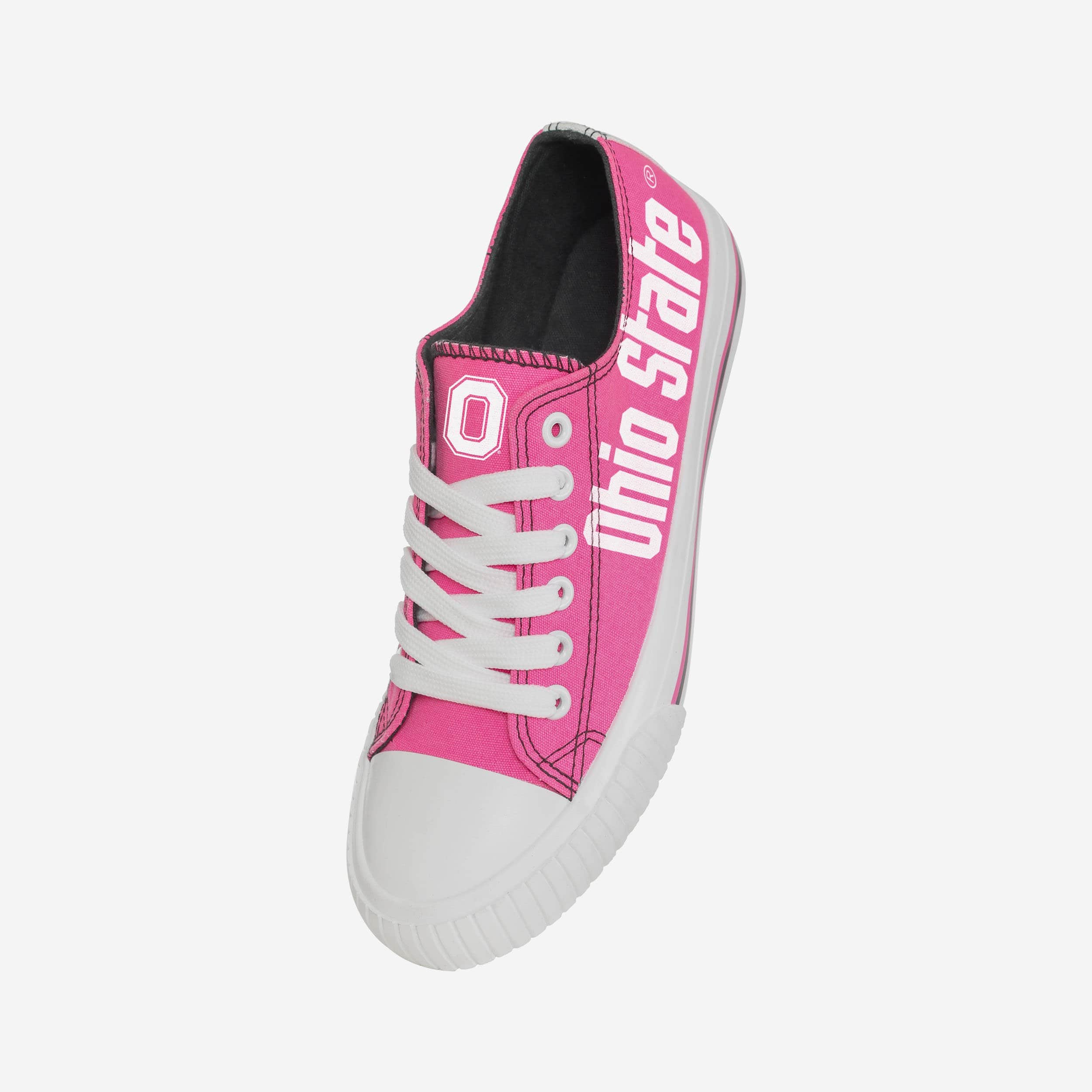 Stylish Ohio State Buckeyes Women's Neon Pink Low Top Canvas Shoes