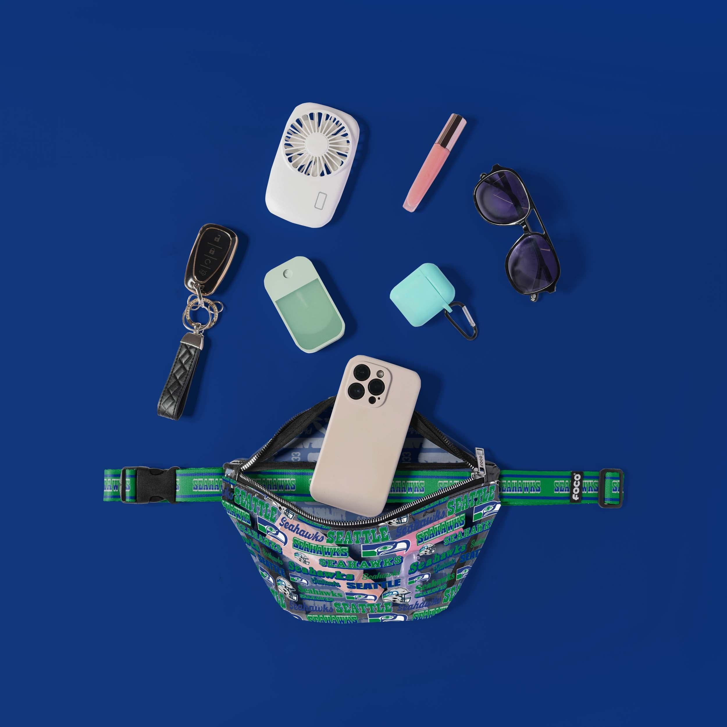 Seattle Seahawks Retro Print Clear Fanny Pack - A Must - Have for Fans!