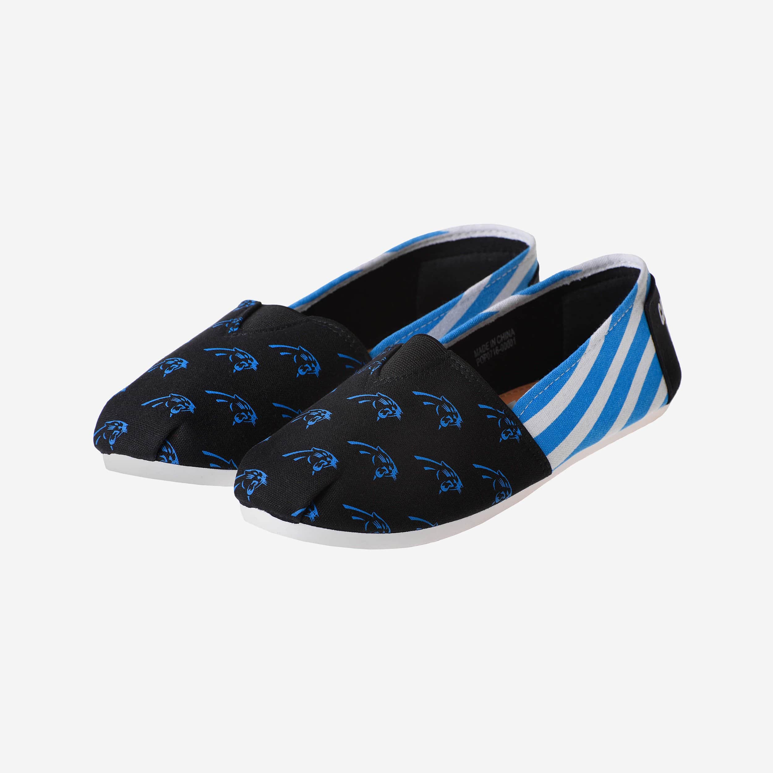 Carolina Panthers Stylish Women's Stripe Canvas Shoes