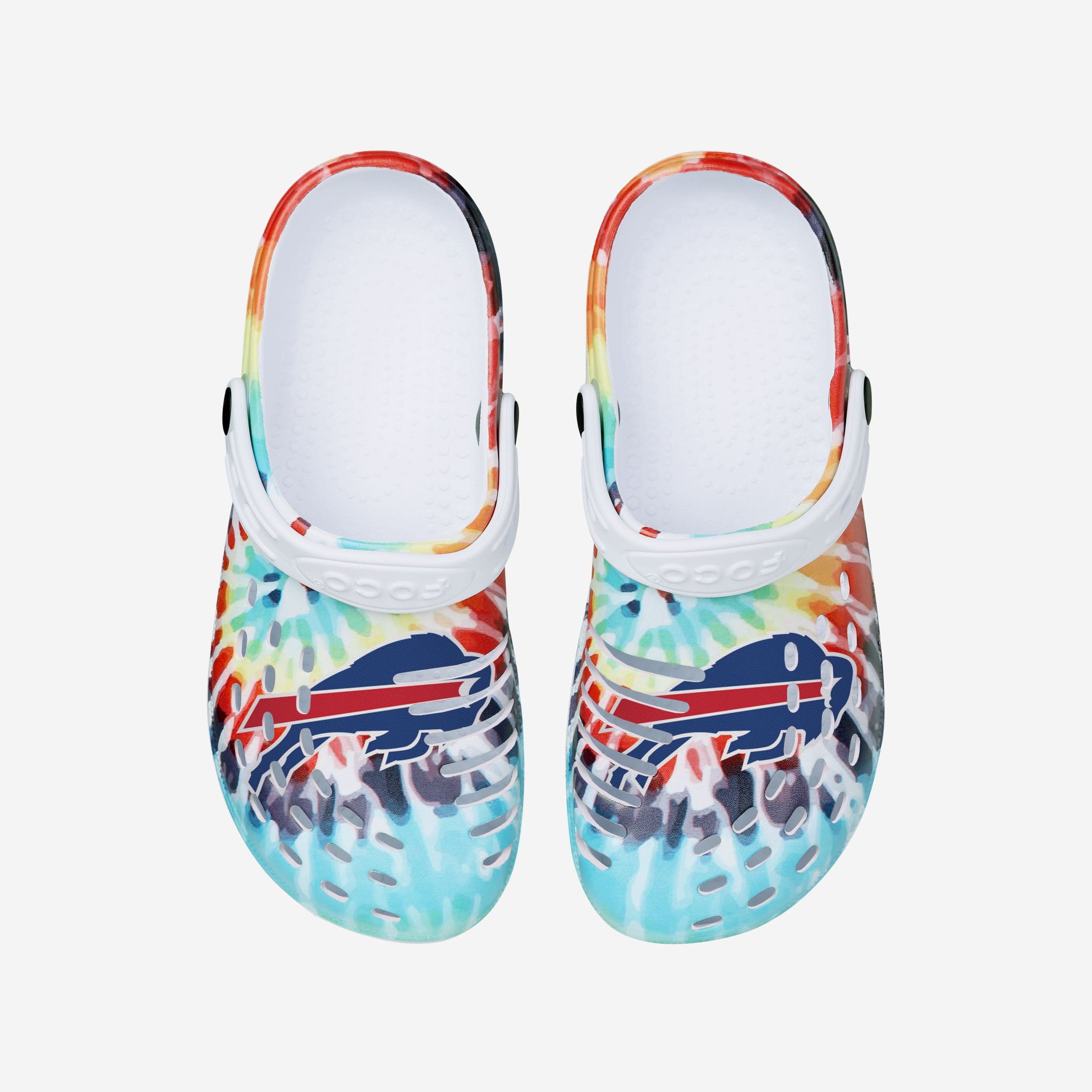 Buffalo Bills Women's Stylish Tie-Dye Clogs with Straps