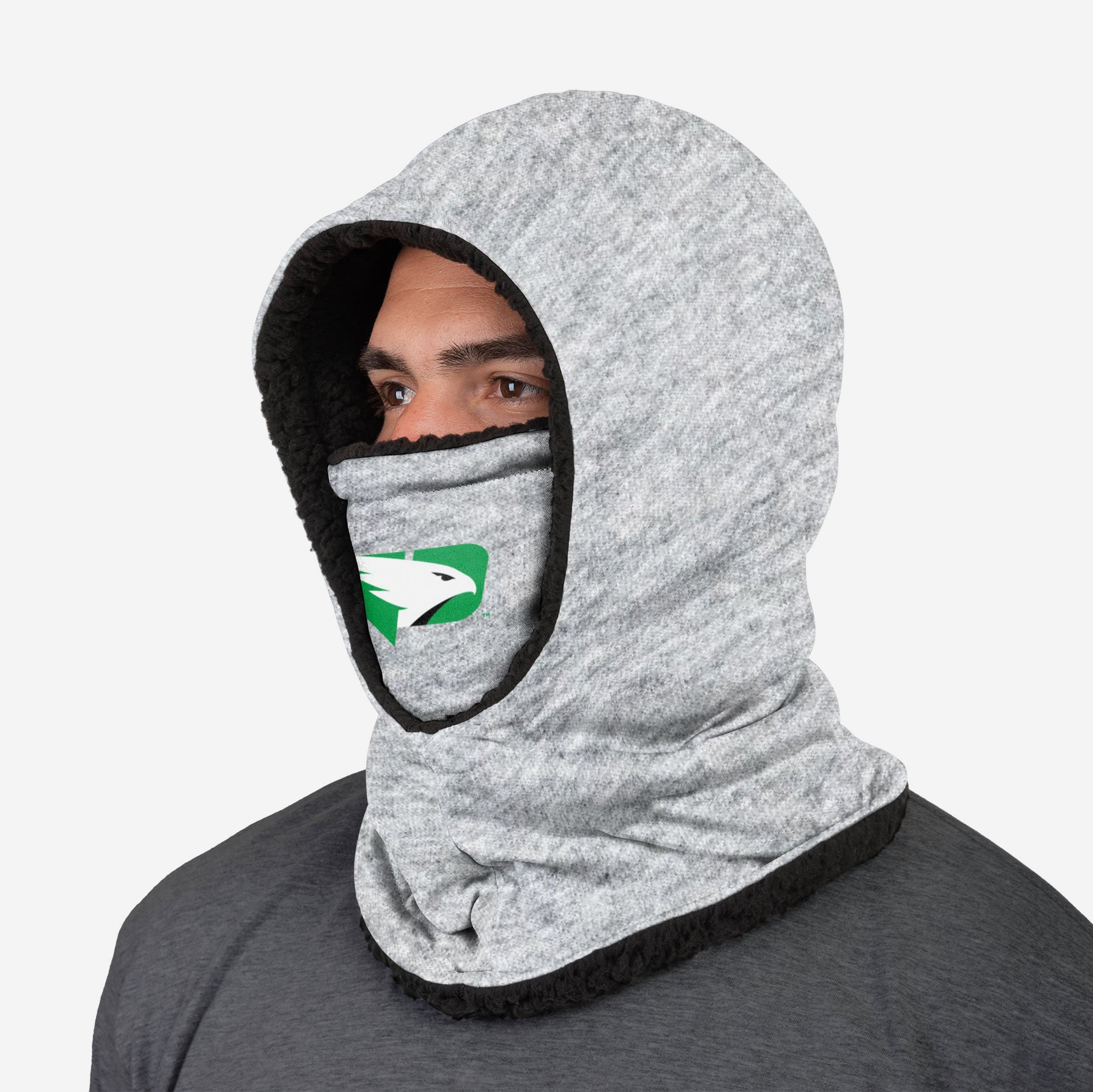 North Dakota Fighting Hawks Heather Grey Big Logo Hooded Gaiter - Your Ultimate Cold-Weather Essential!