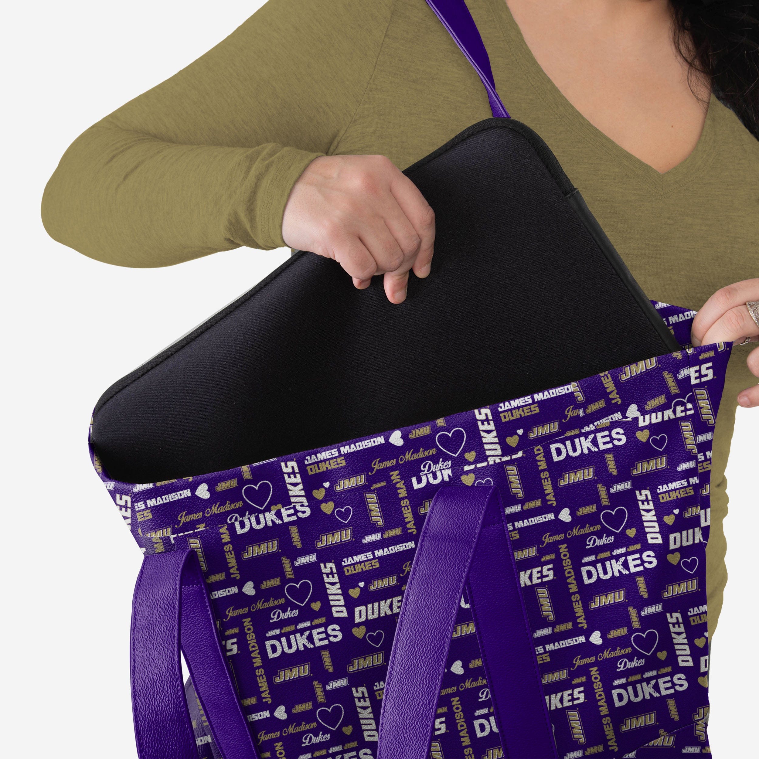 James Madison Dukes Logo Love Tote Bag - Show Your Fandom in Style!