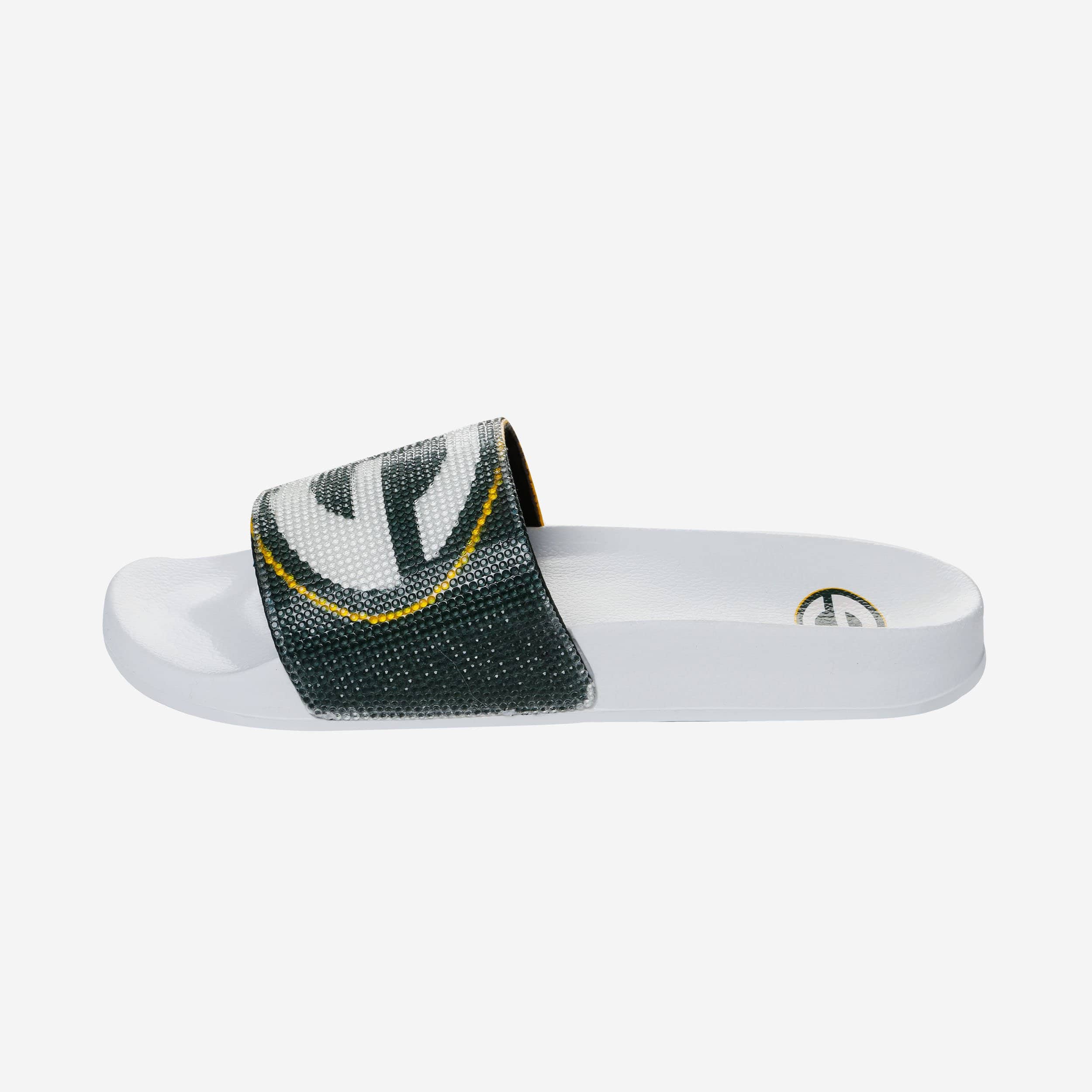 Green Bay Packers Women's Stunning Big Logo Shimmer Slides