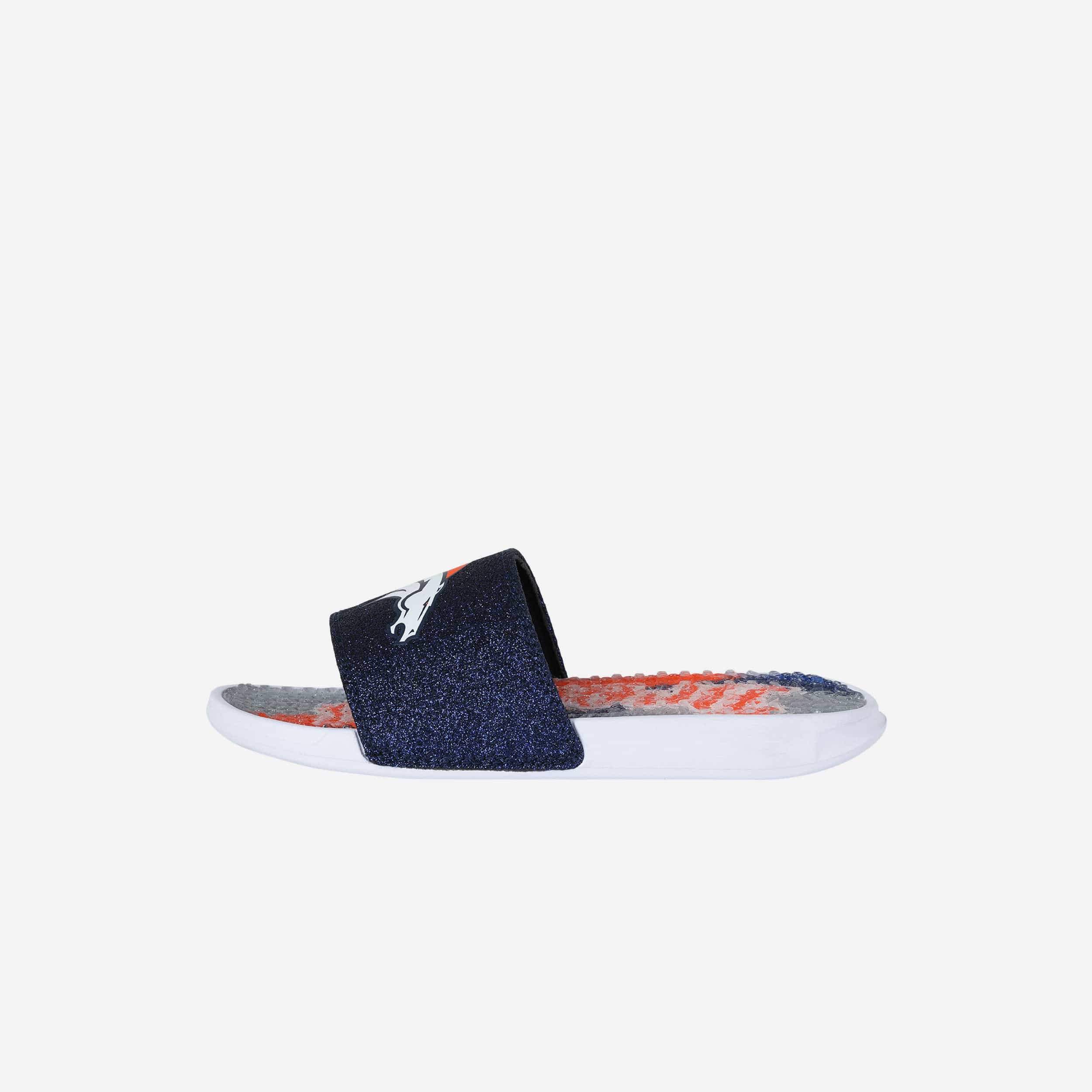 Denver Broncos Women's Sparkling Gel Slides - Shine with Team Spirit!