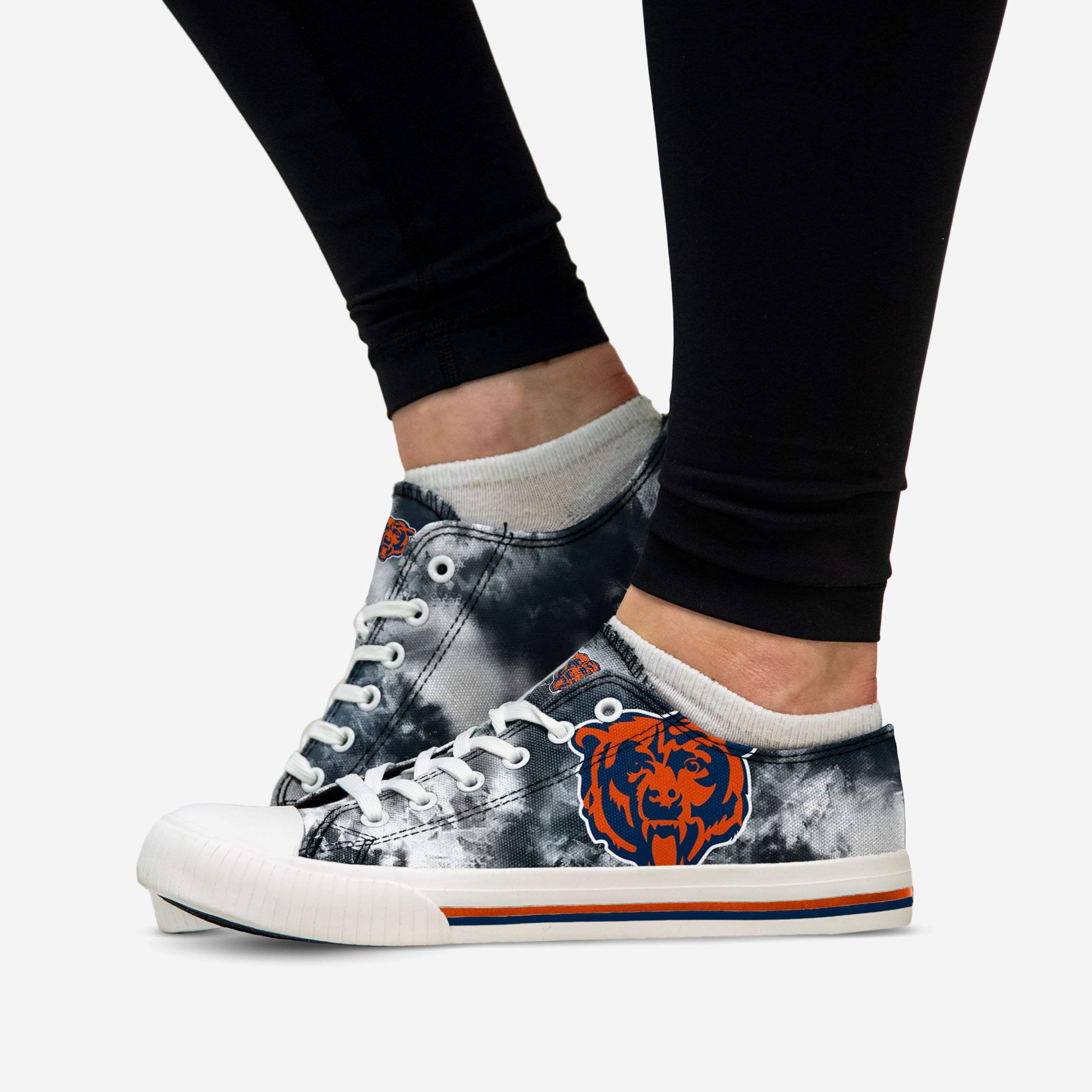 Chicago Bears Women's Low-Top Tie-Dye Canvas Shoes - Be the Grooviest Fan!