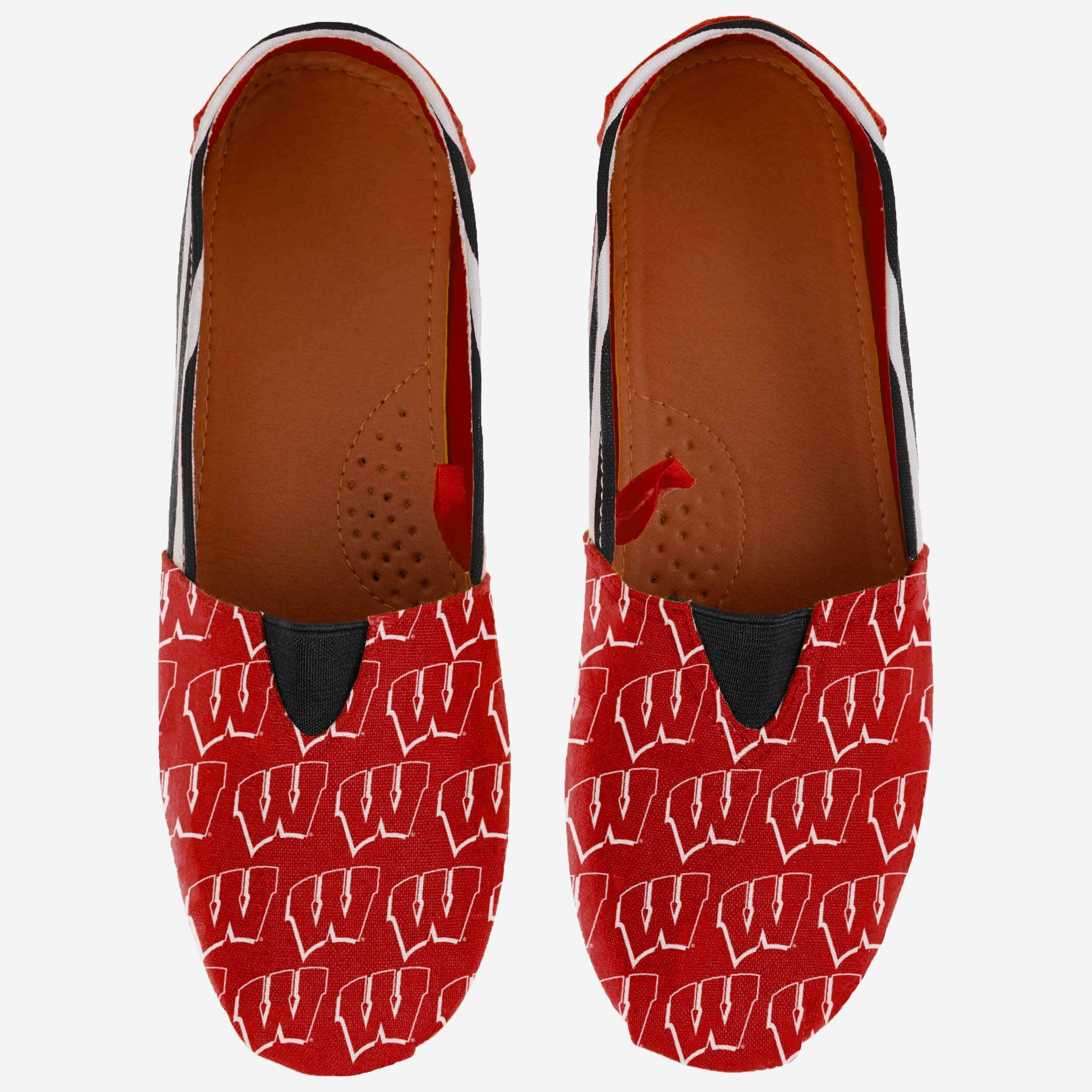 Wisconsin Badgers Women's Stylish Stripe Canvas Shoes - Rock Your Team Spirit!