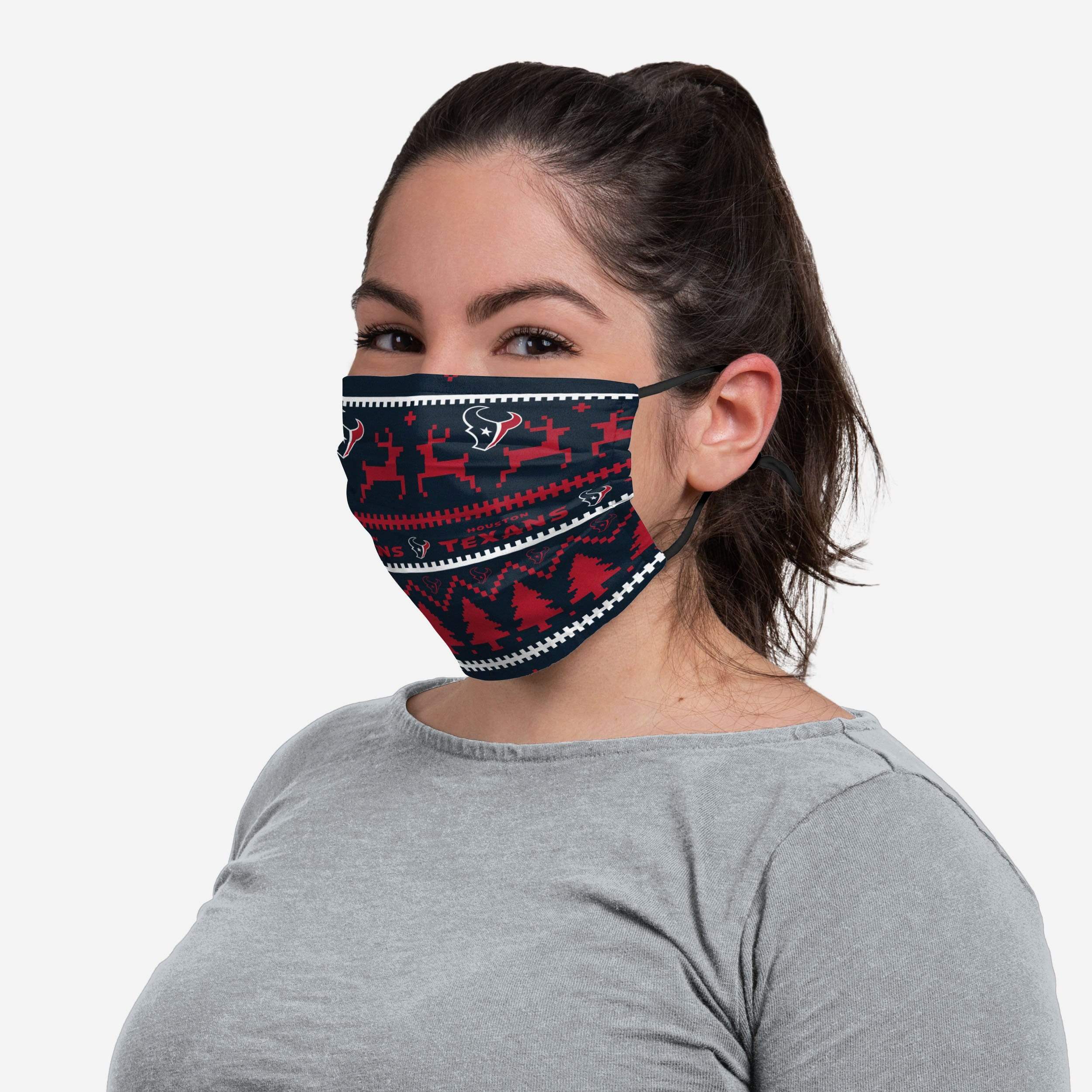 Houston Texans Wordmark Holiday Adjustable Face Cover - Show Your Team Spirit!