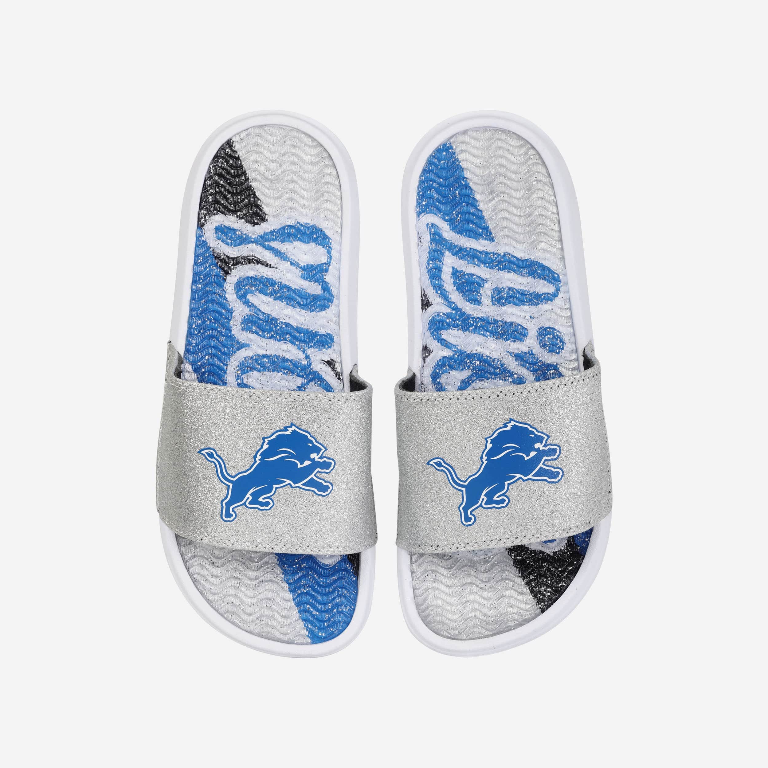 Detroit Lions Women's Sparkling Gel Slides - Unleash Your Team Spirit!