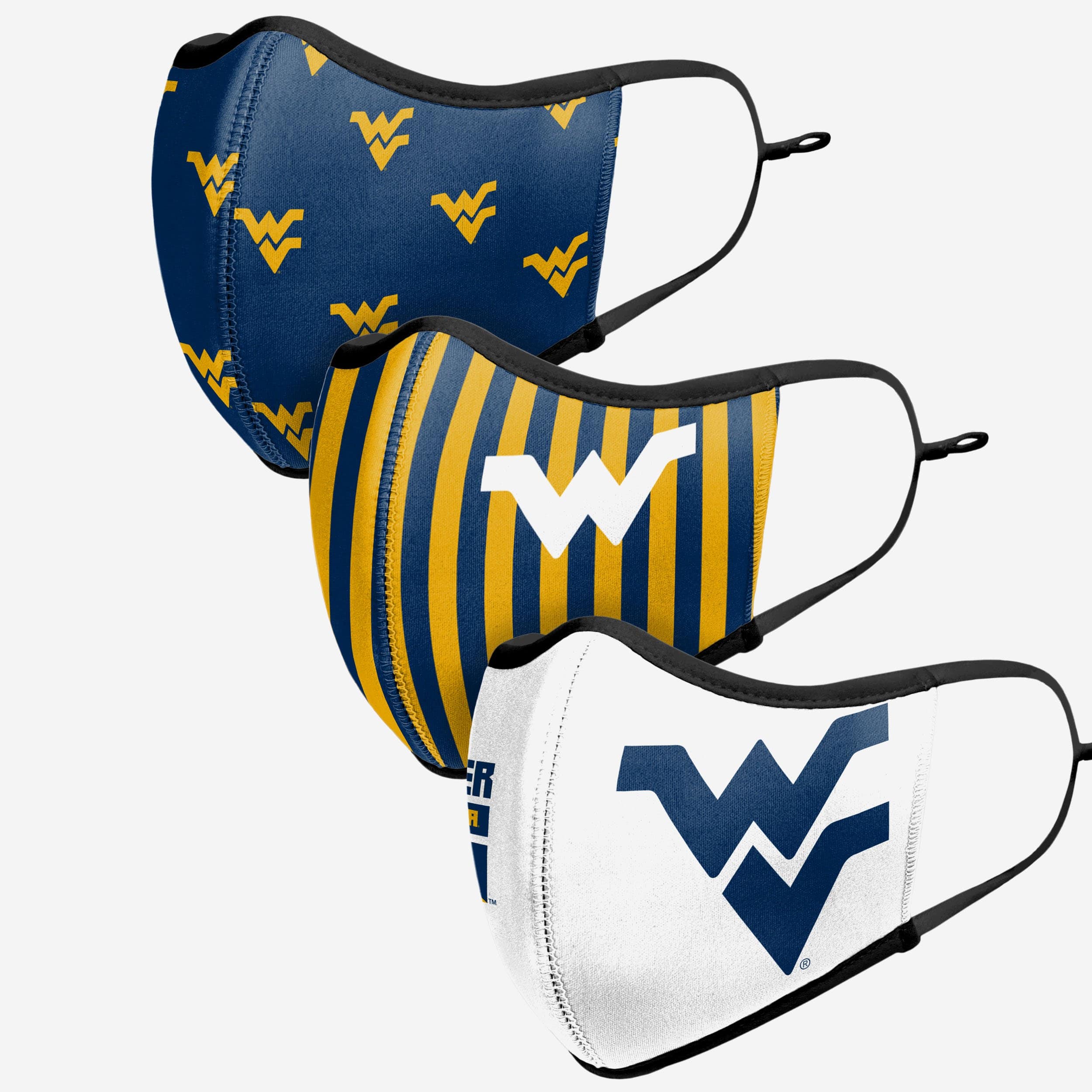 West Virginia Mountaineers Thematic Sport Face Cover 3-Pack - Show Your Team Spirit!