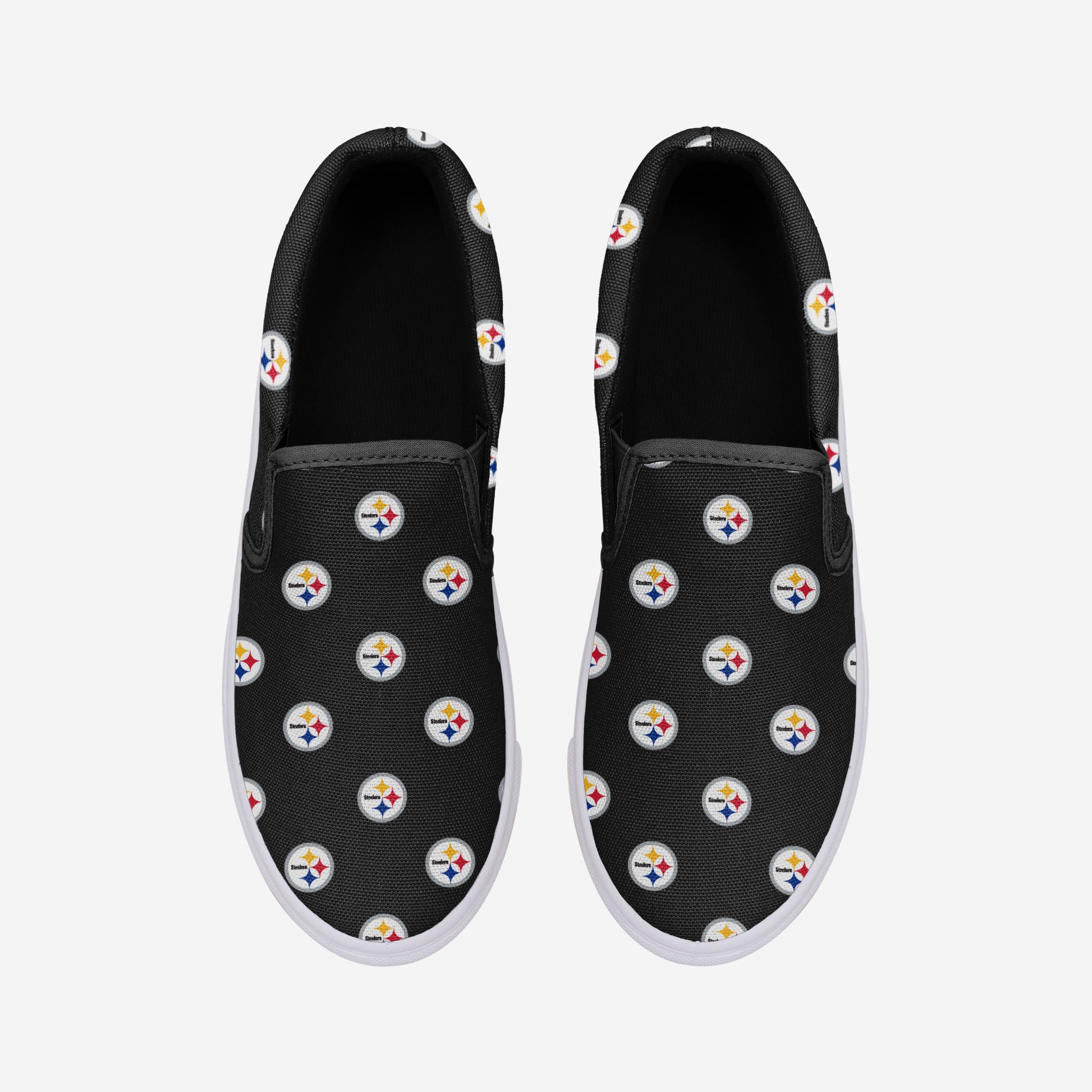 Stylish Pittsburgh Steelers Women's Repeat Logo Slip-On Canvas Shoes