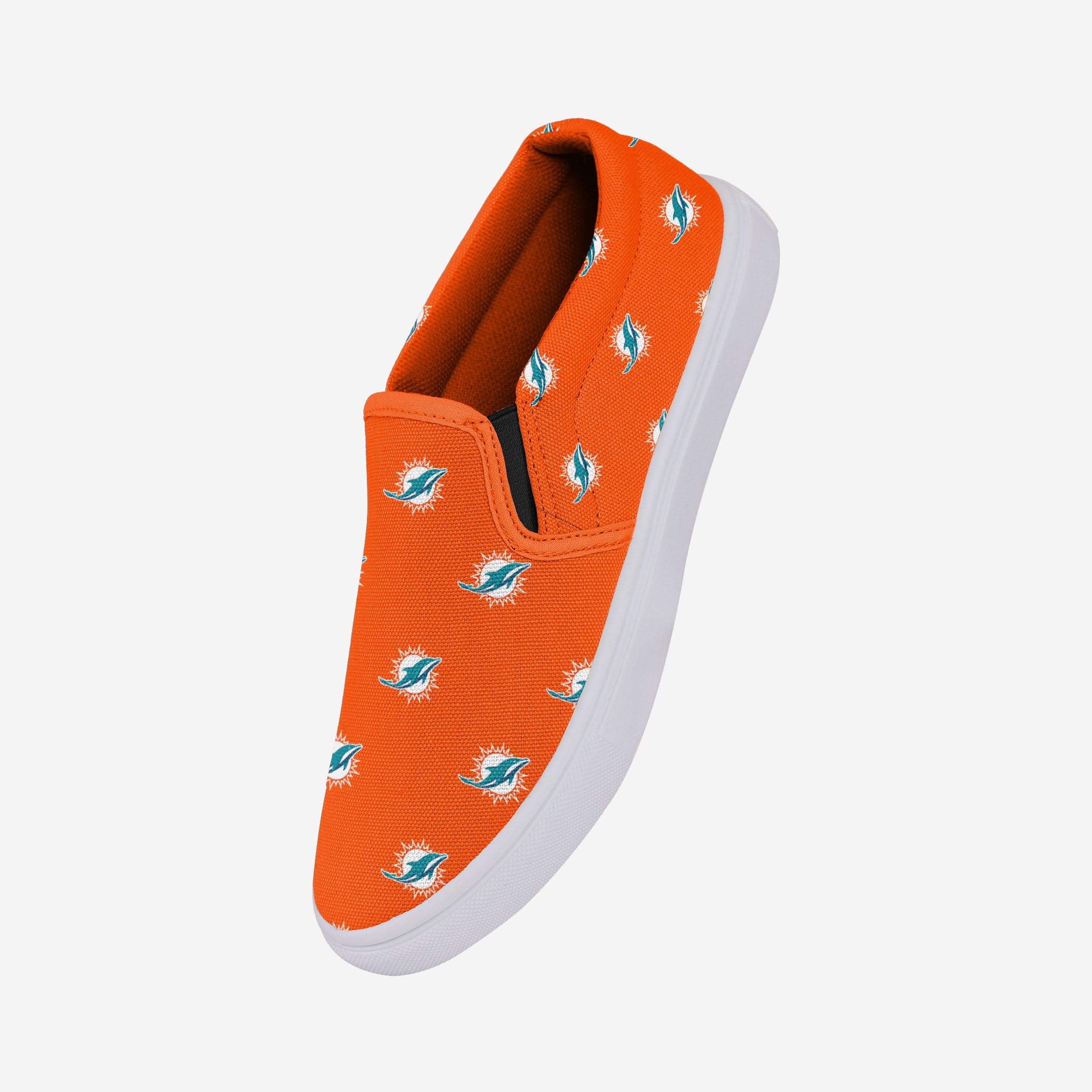 Stylish Miami Dolphins Women's Repeat Logo Slip-On Canvas Shoes
