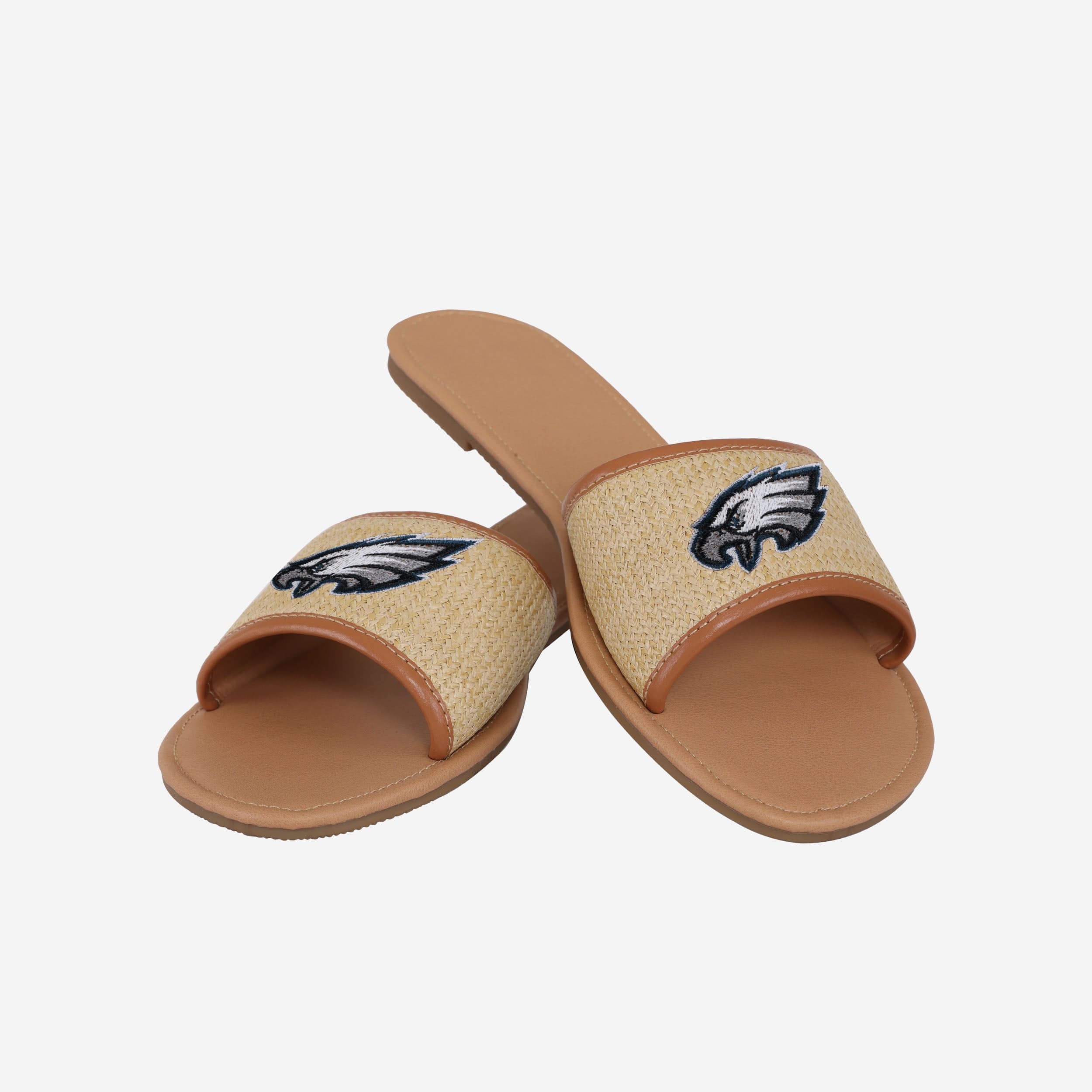Philadelphia Eagles Women's Stylish Straw Slides for Sun Fun