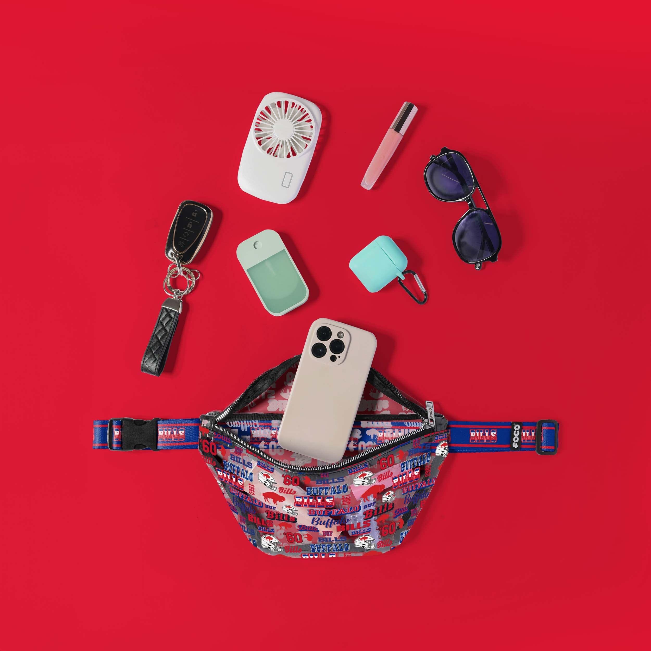 Buffalo Bills Retro Print Clear Fanny Pack - Must - Have for Fans