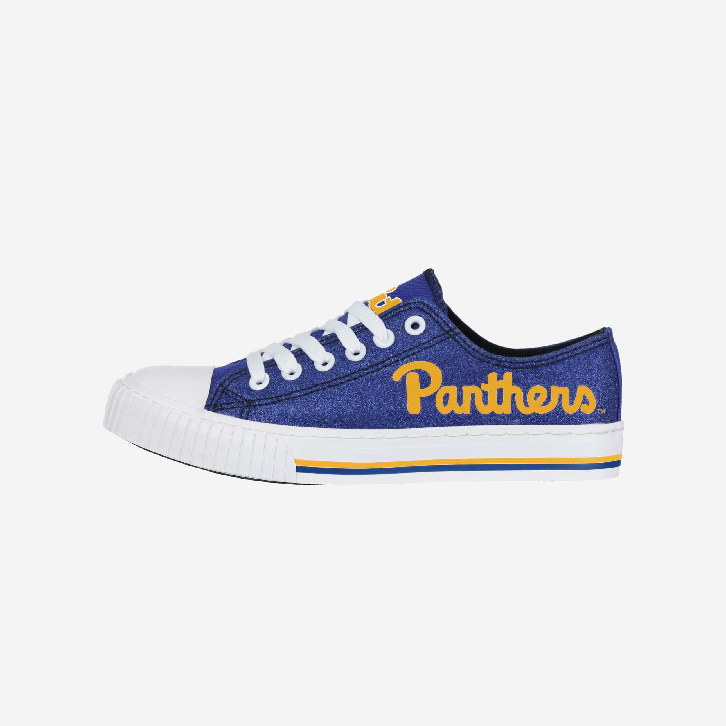 Sparkling Pittsburgh Panthers Women's Glitter Low-Top Canvas Shoes