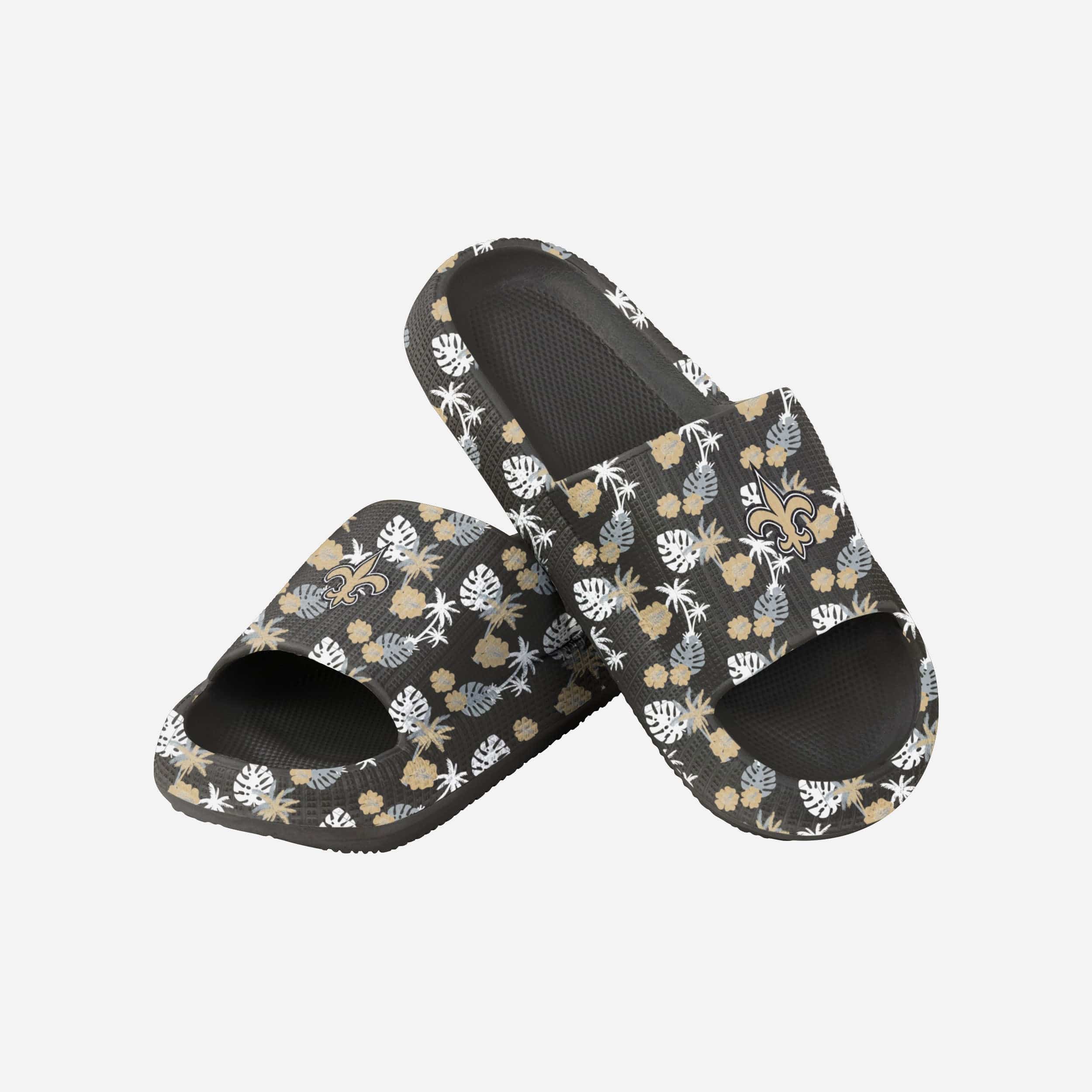New Orleans Saints Women's Stylish Floral Pillow Slides