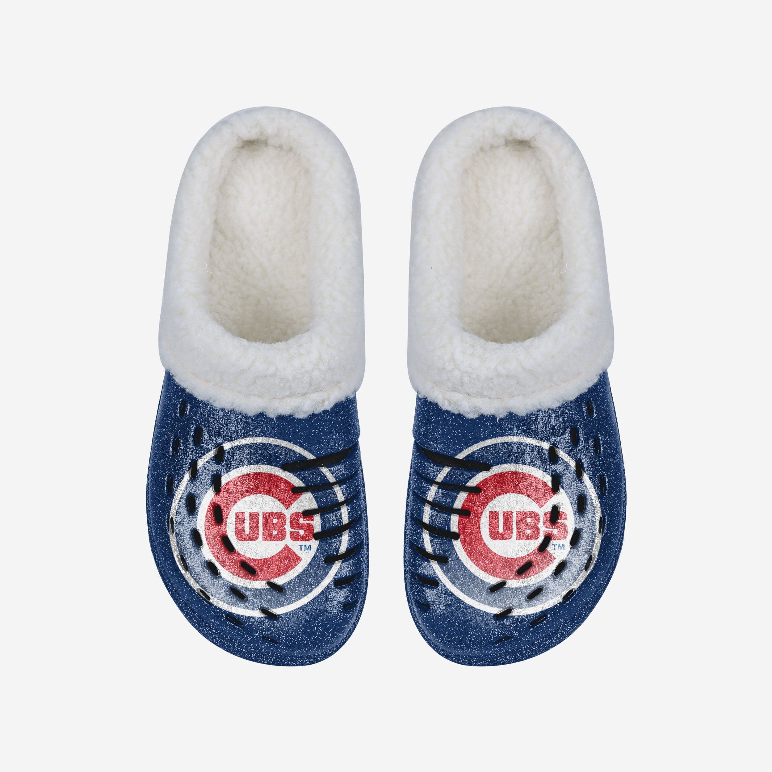 Sparkling Chicago Cubs Women's Sherpa-Lined Glitter Clogs