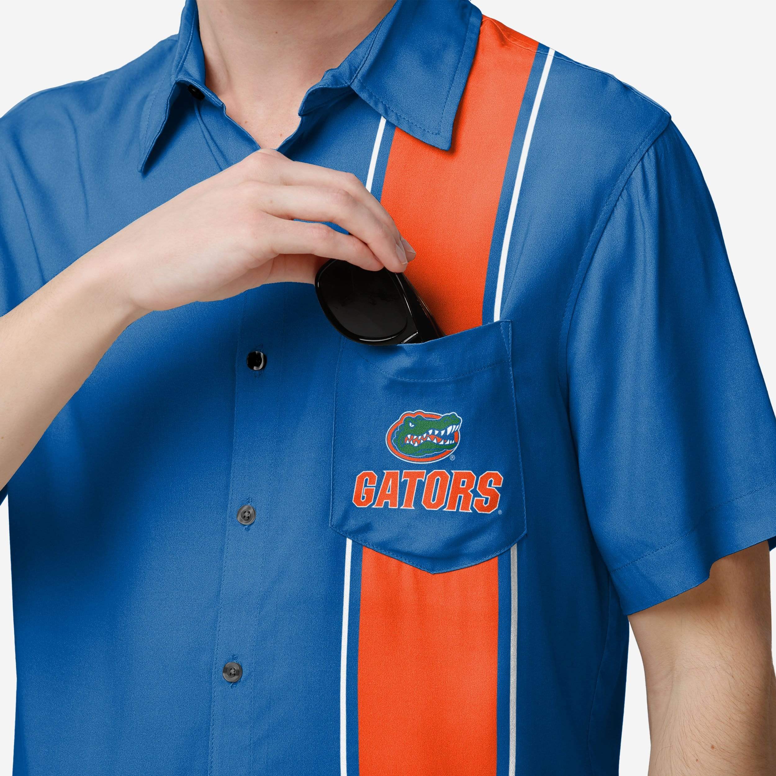 Awesome Florida Gators Bowling Stripe Button-Up Shirt