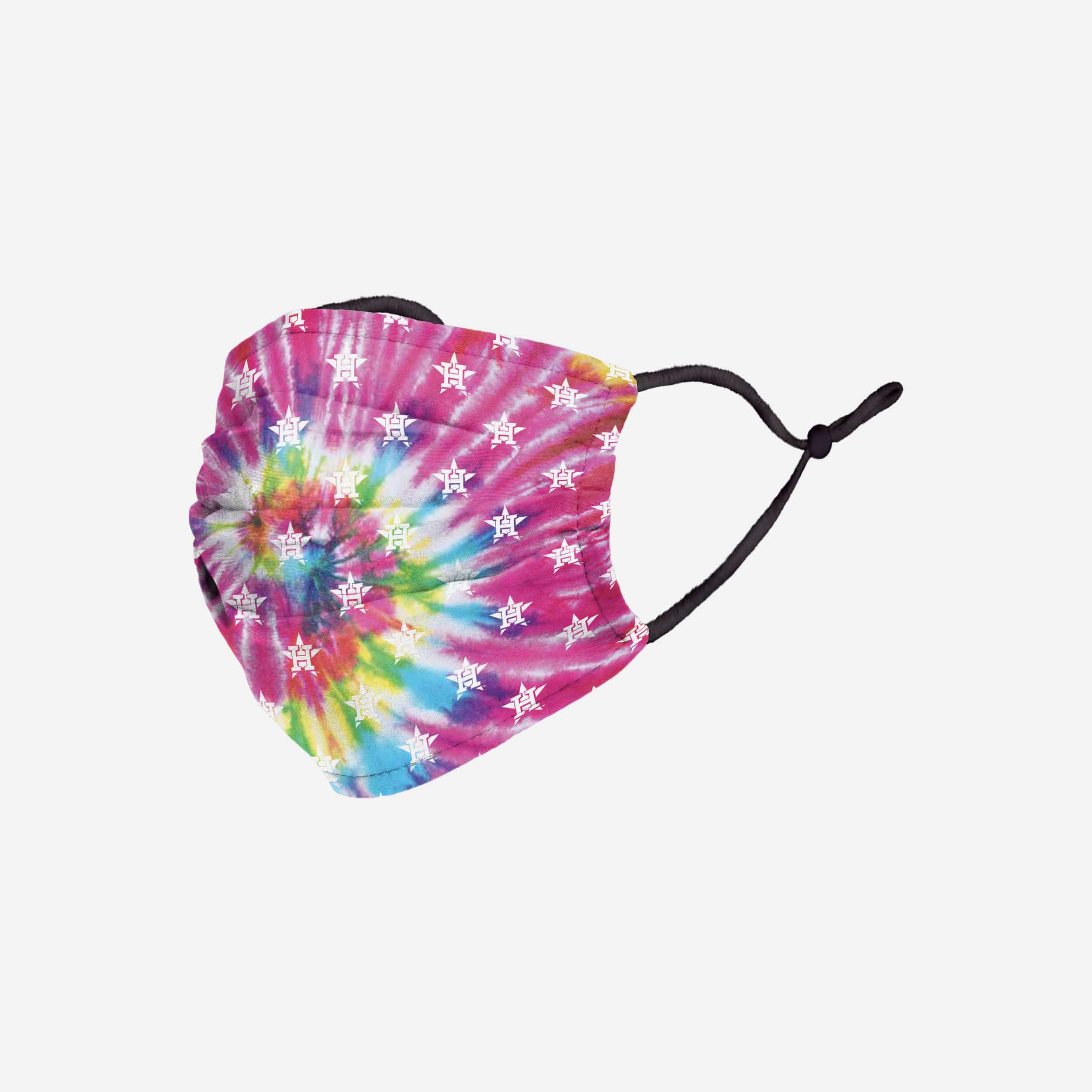Stylish Houston Astros Pastel Tie - Dye Adjustable Face Cover