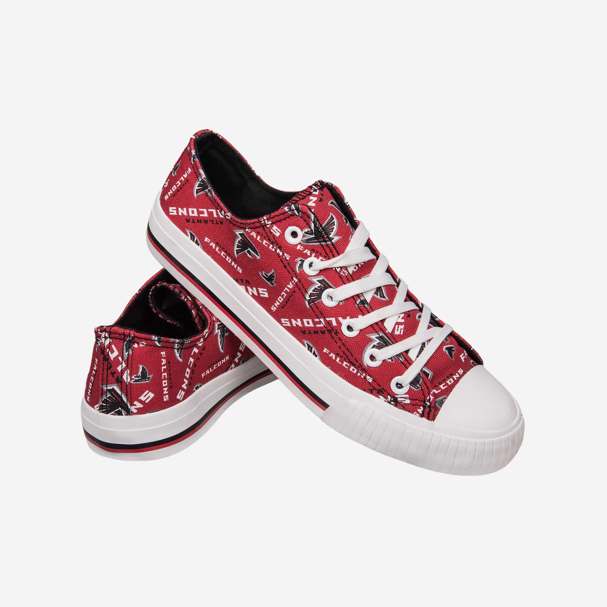 Atlanta Falcons Women's Stylish Low-Top Repeat Print Canvas Shoes