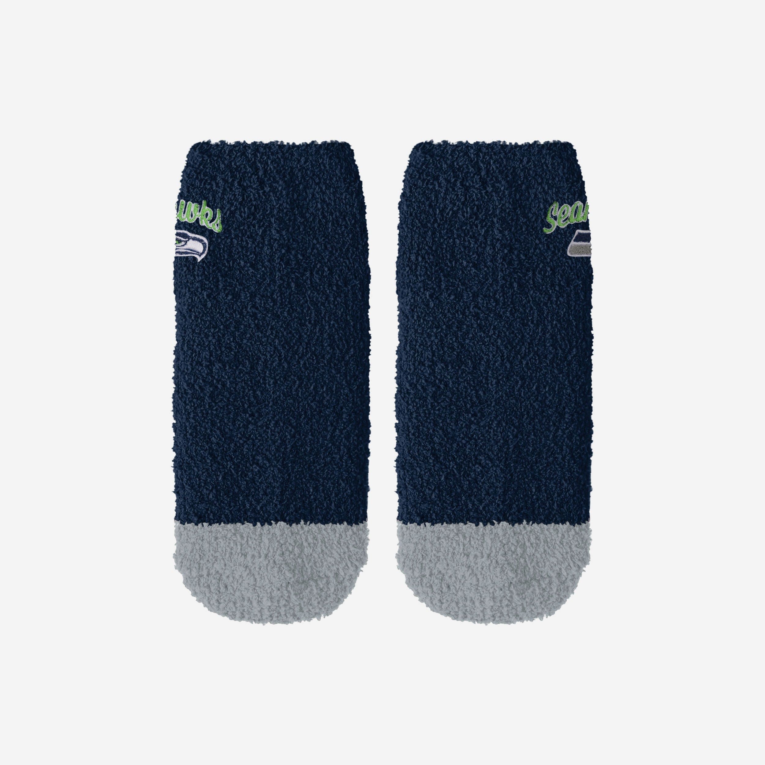 Seattle Seahawks Women's 2-Pack Script Logo Fuzzy Ankle Socks - Double the Fun!