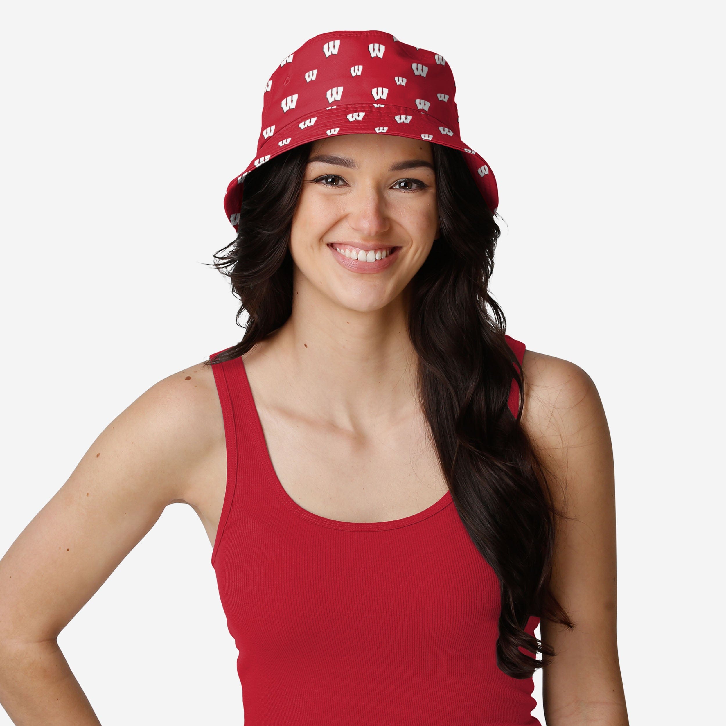 Wisconsin Badgers Stylish Mini Print Bucket Hat