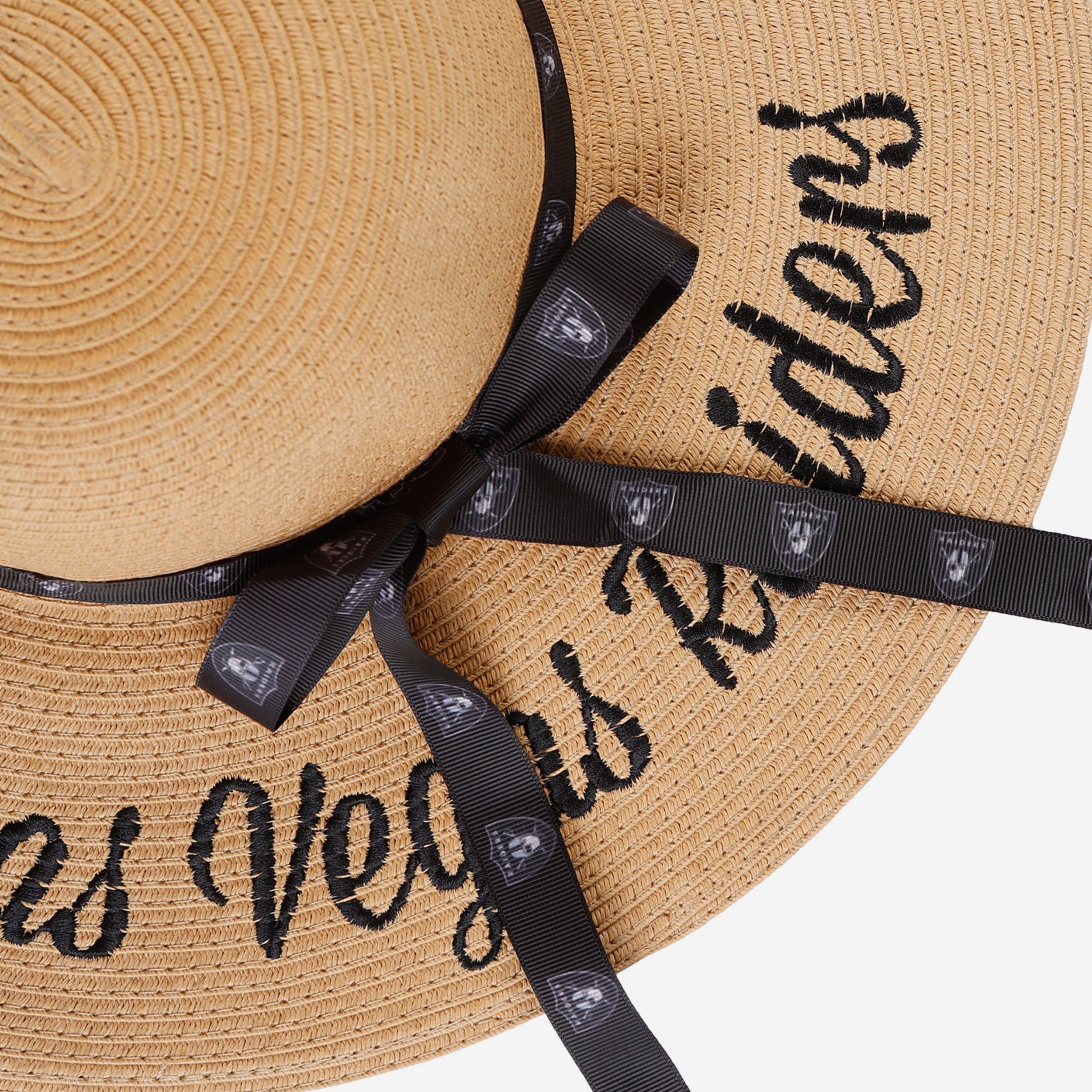 Las Vegas Raiders Women's Beach Straw Hat with Wordmark - Perfect for Summer!