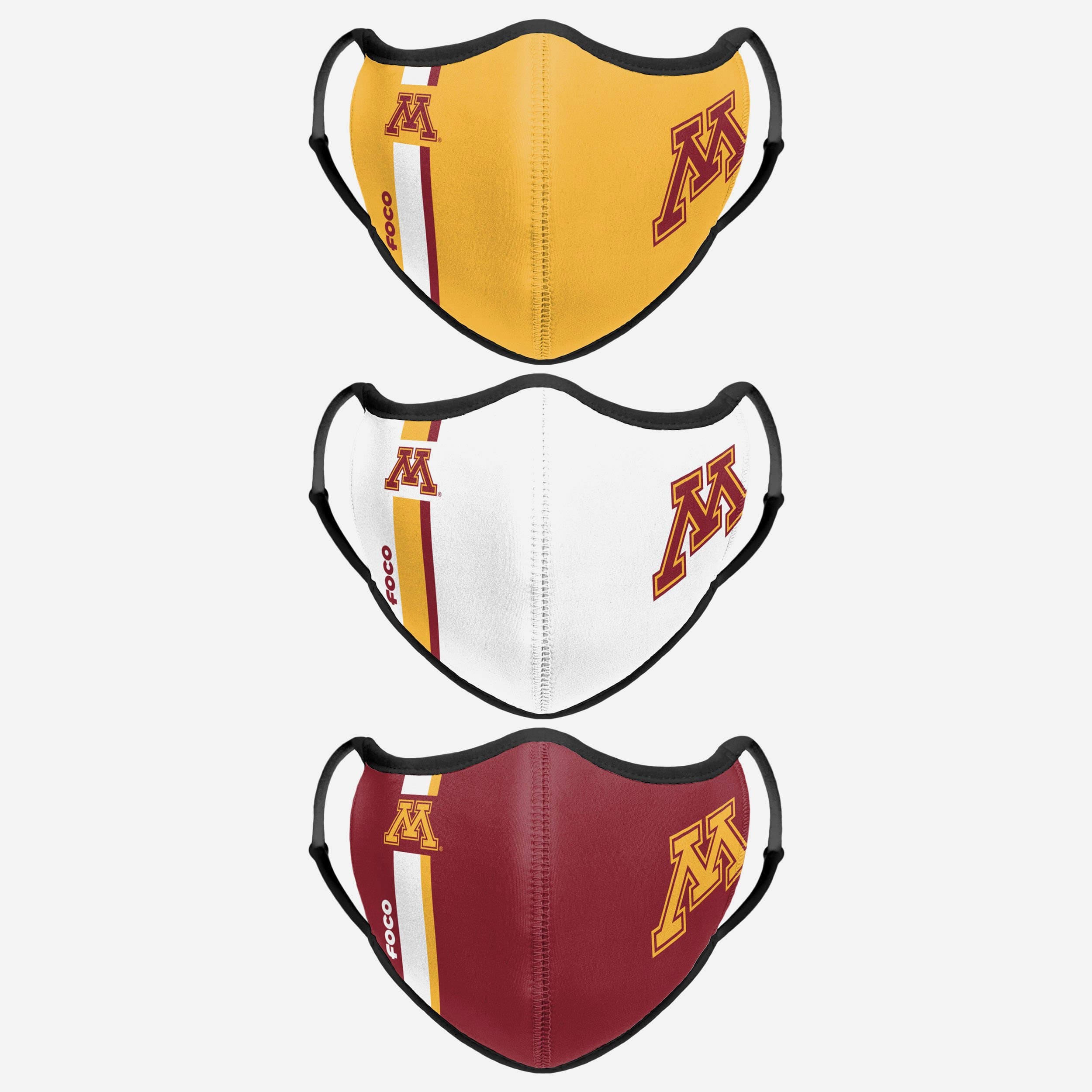 Minnesota Golden Gophers Sports 3-Pack Face Cover - Show Your Team Spirit!