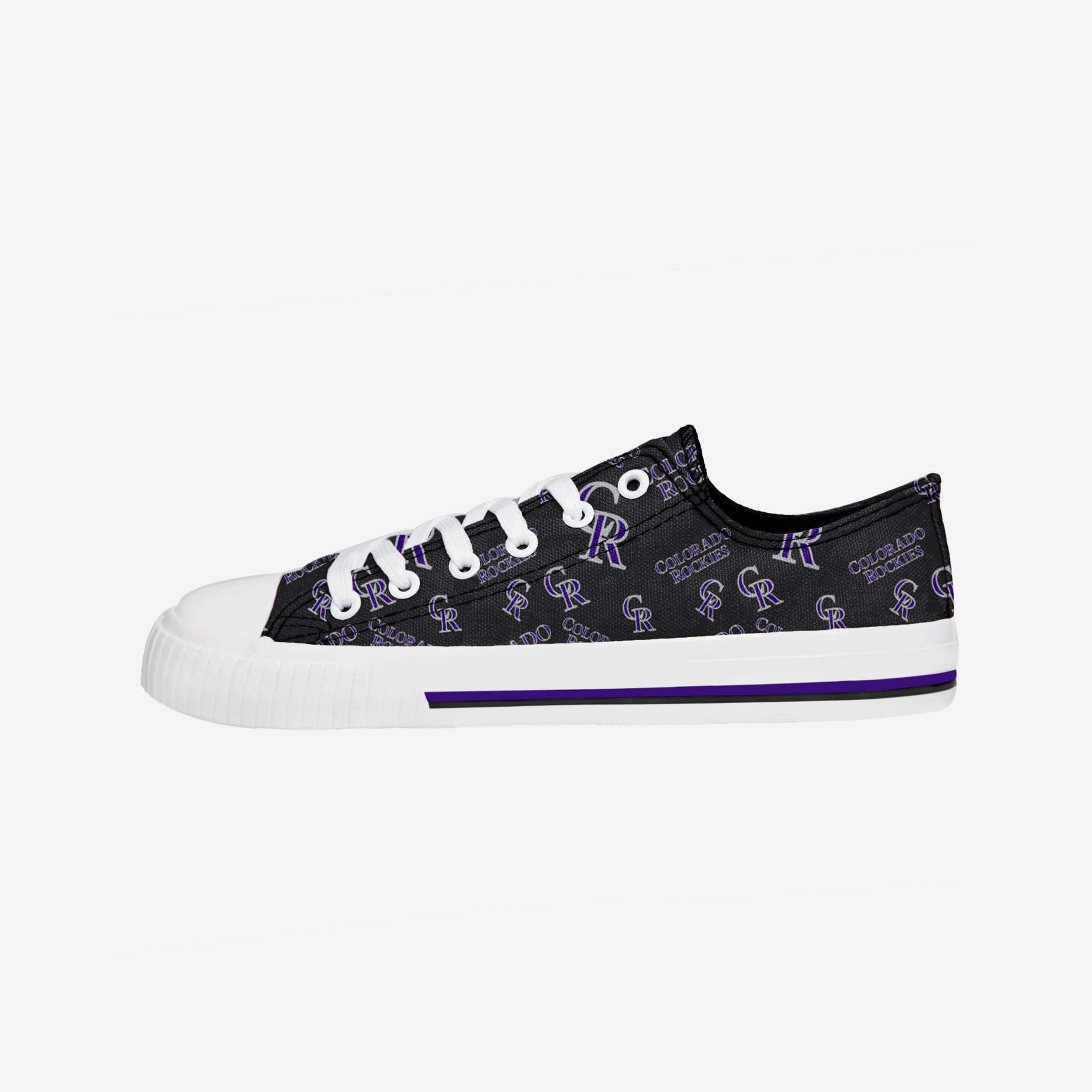 Colorado Rockies Women's Stylish Low-Top Repeat Print Canvas Shoes