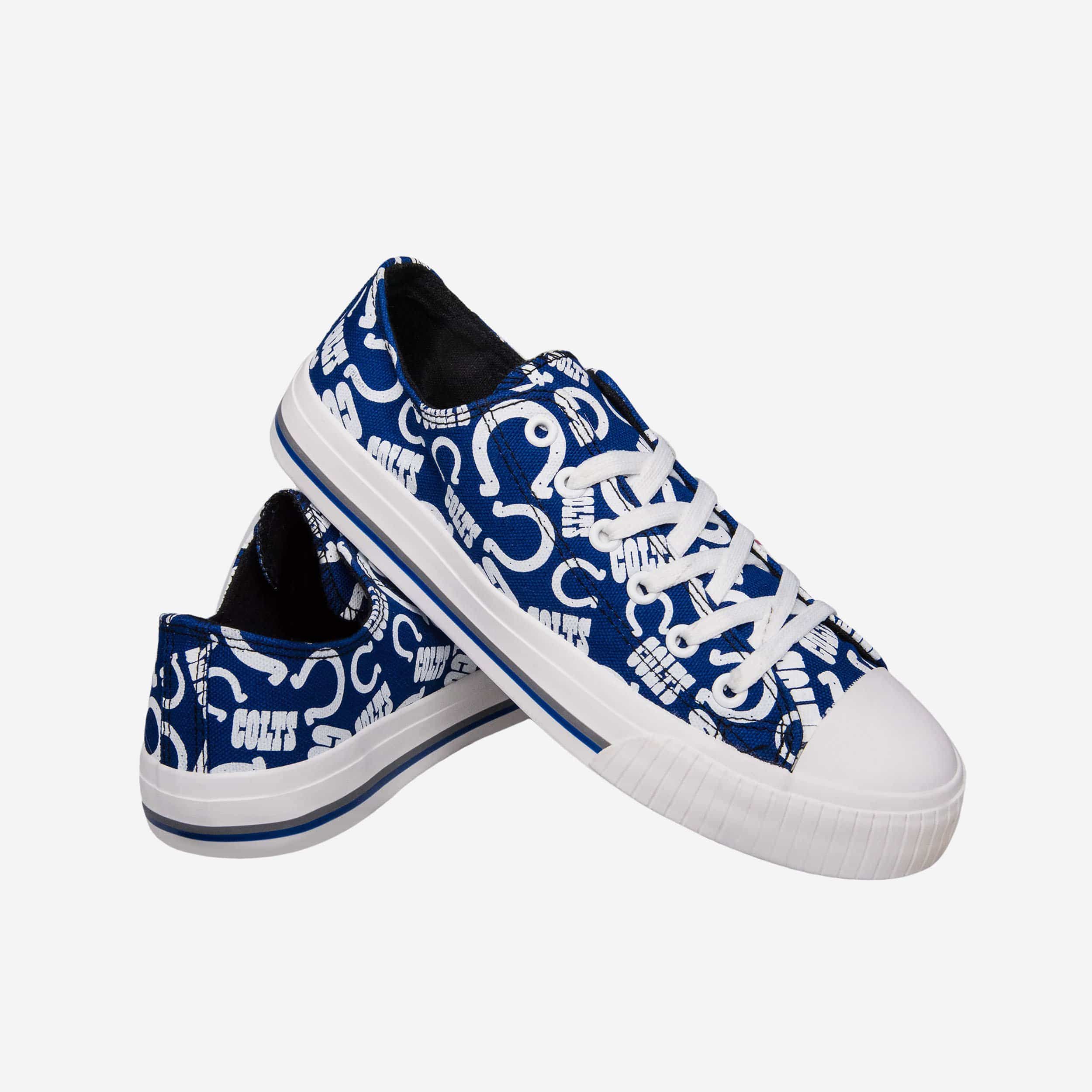 Indianapolis Colts Women's Stylish Low-Top Repeat Print Canvas Shoes