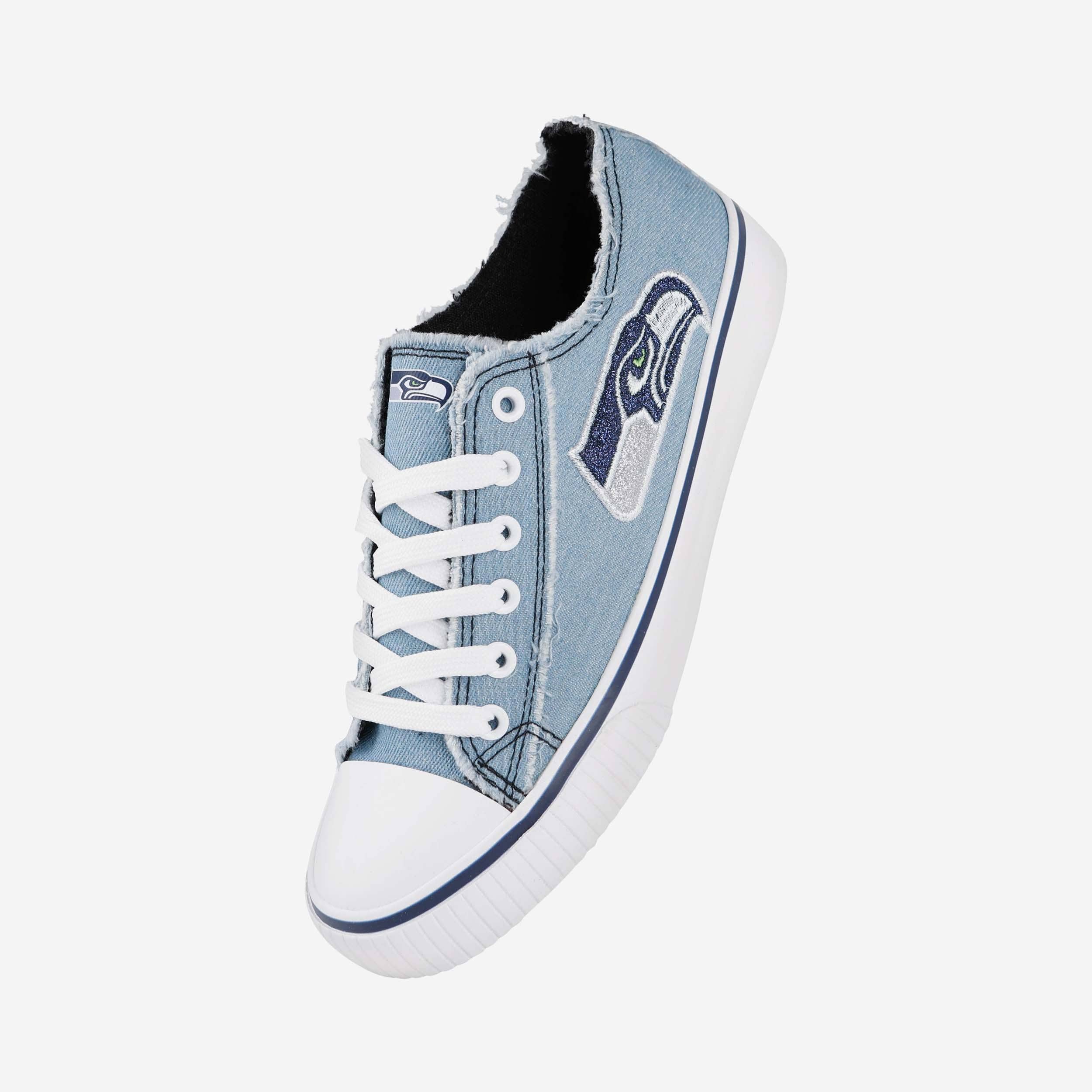 Shining Seattle Seahawks Women's Denim Low-Top Canvas Shoes