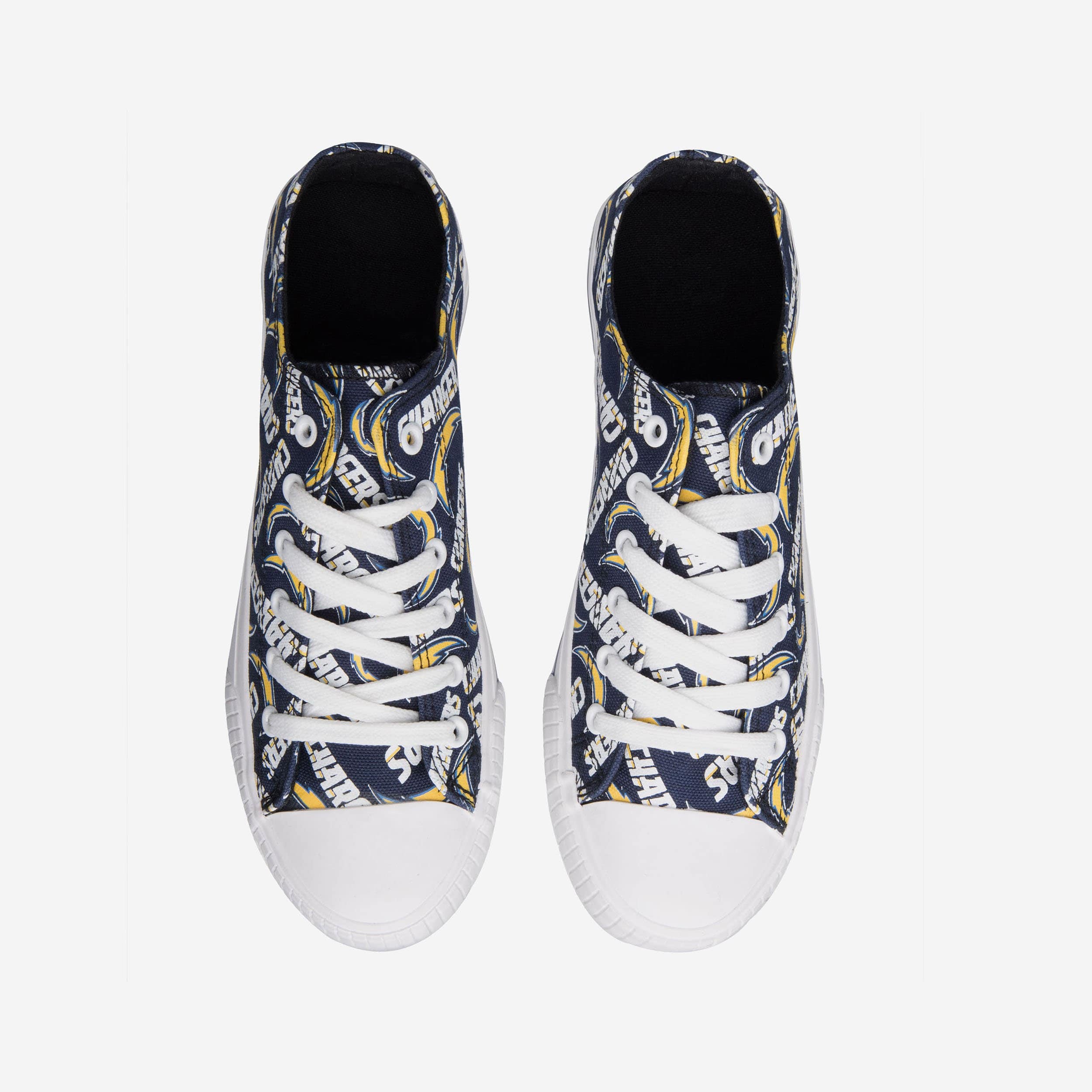 Stylish Los Angeles Chargers Women's Low-Top Repeat Print Canvas Shoes