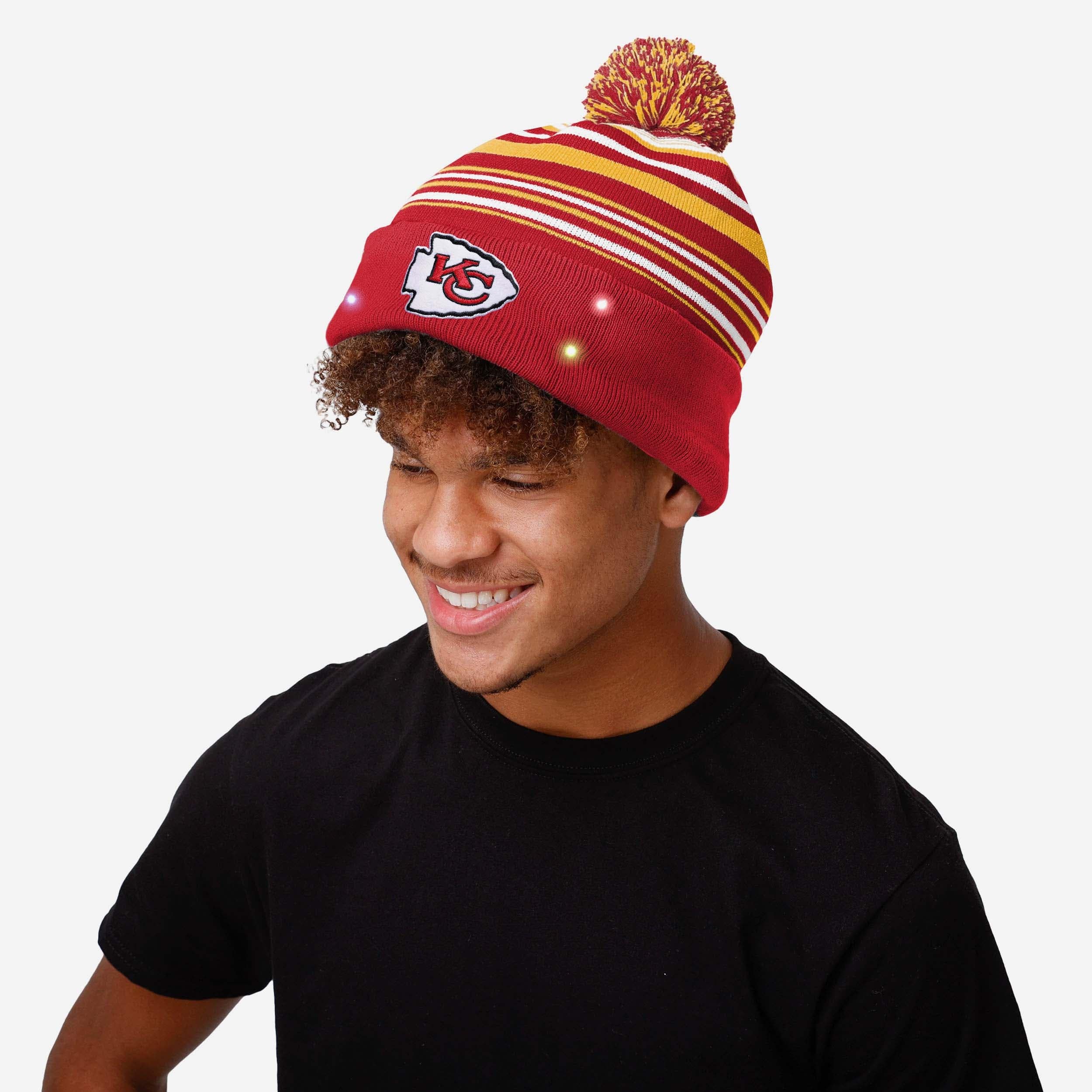 Kansas City Chiefs Cool Horizontal Stripe Light - Up Beanie
