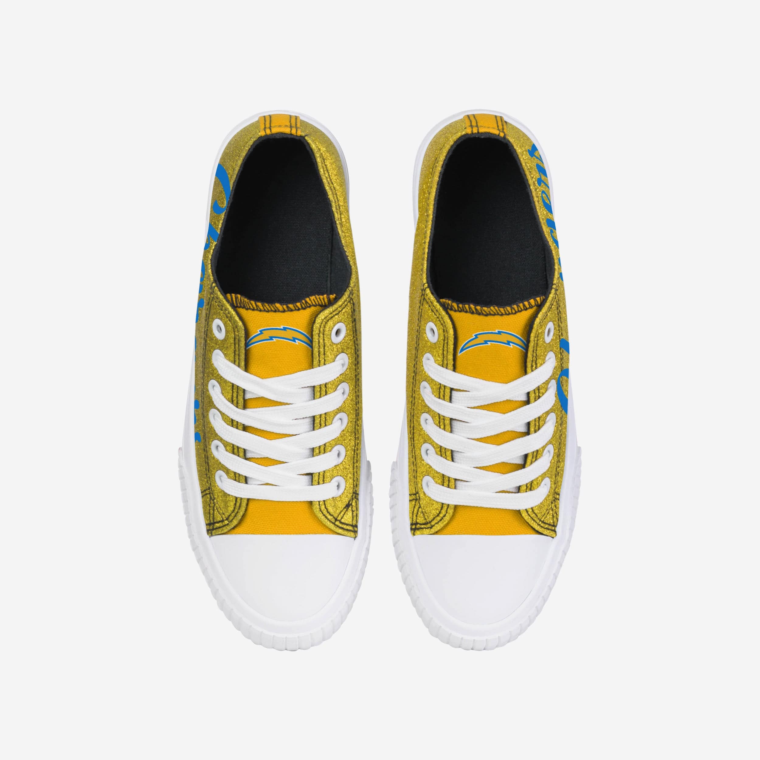 Gorgeous Los Angeles Chargers Women's Color Glitter Low-Top Canvas Shoes