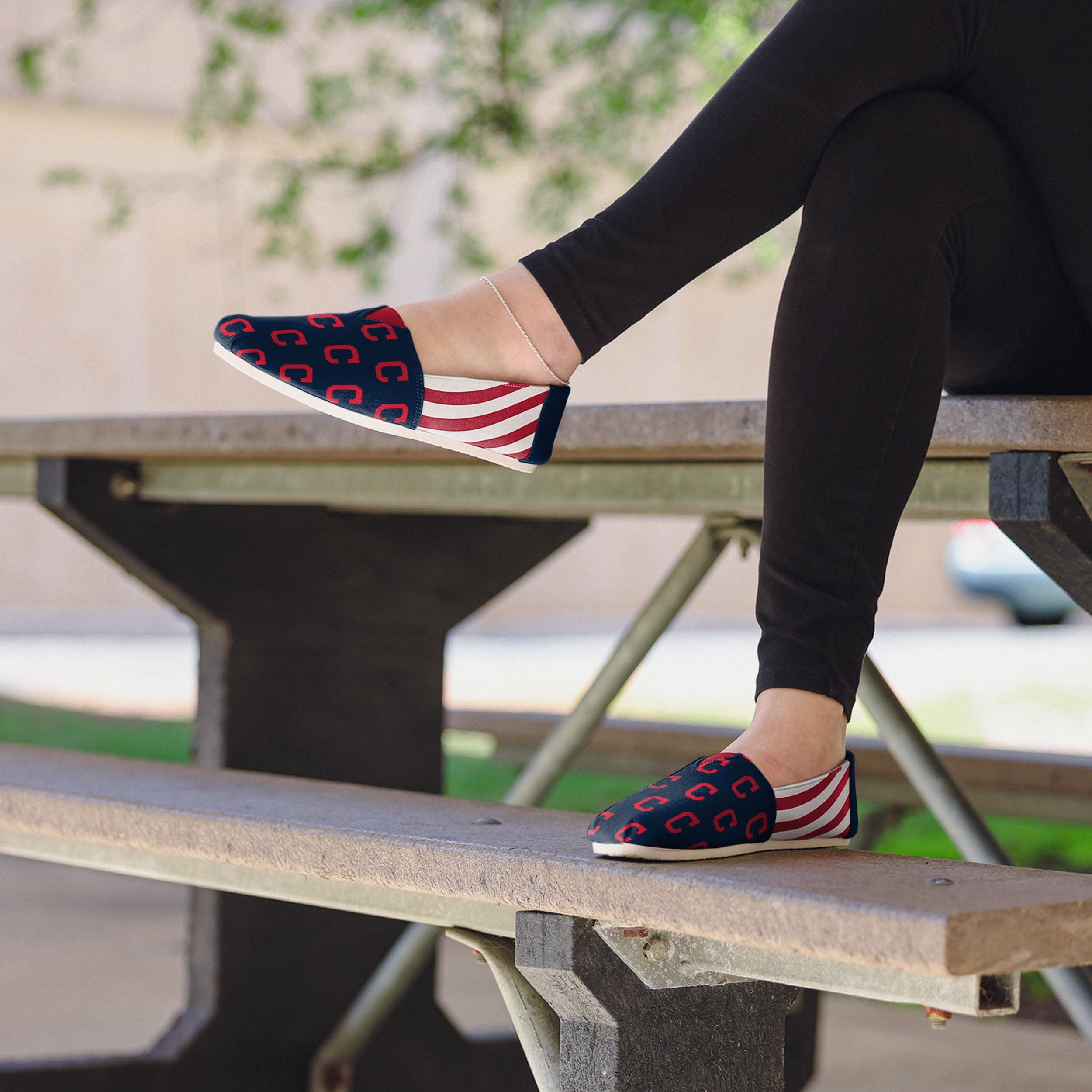 Stylish Cleveland Guardians Women's Stripe Canvas Shoes