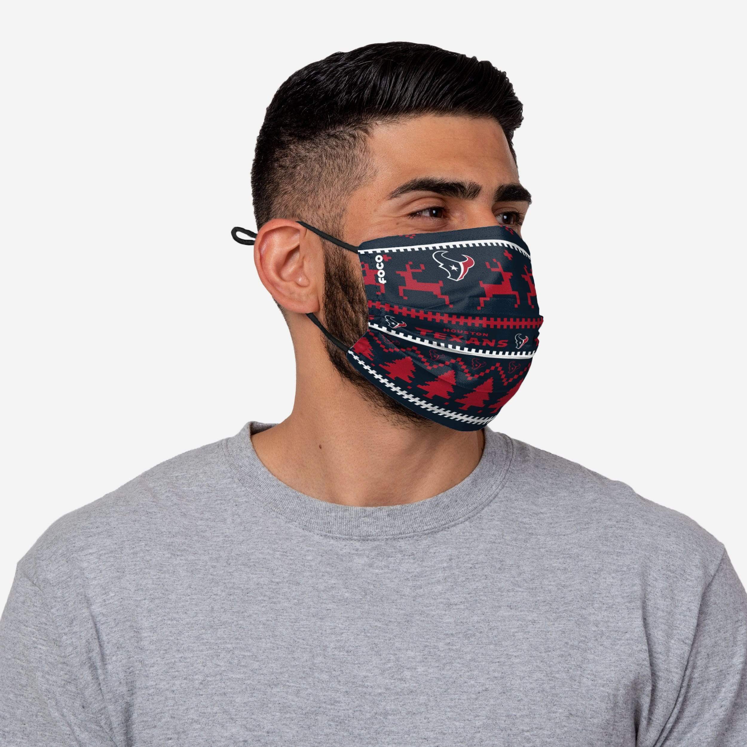 Houston Texans Wordmark Holiday Adjustable Face Cover - Show Your Team Spirit!