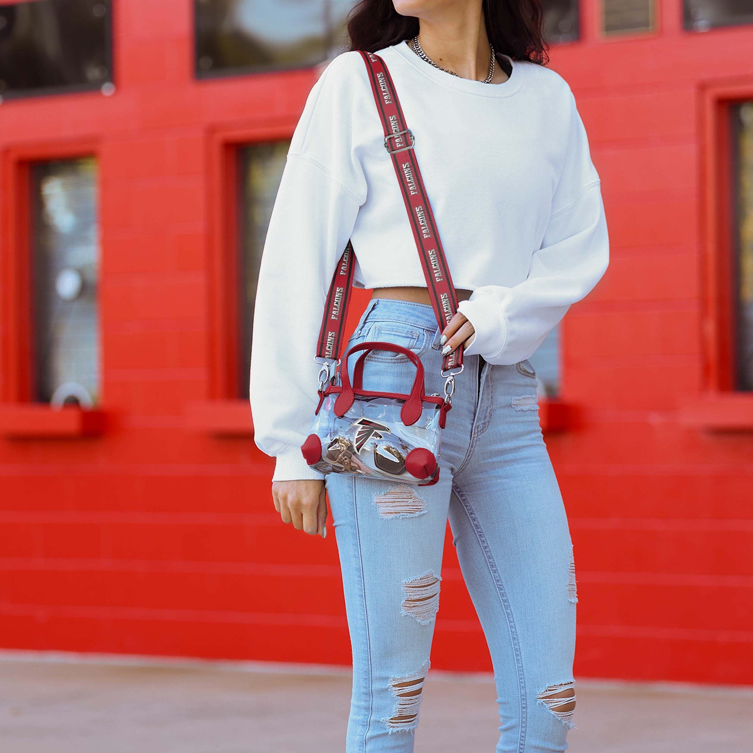 Atlanta Falcons Stunning Big Logo Clear Crossbody Mini Purse