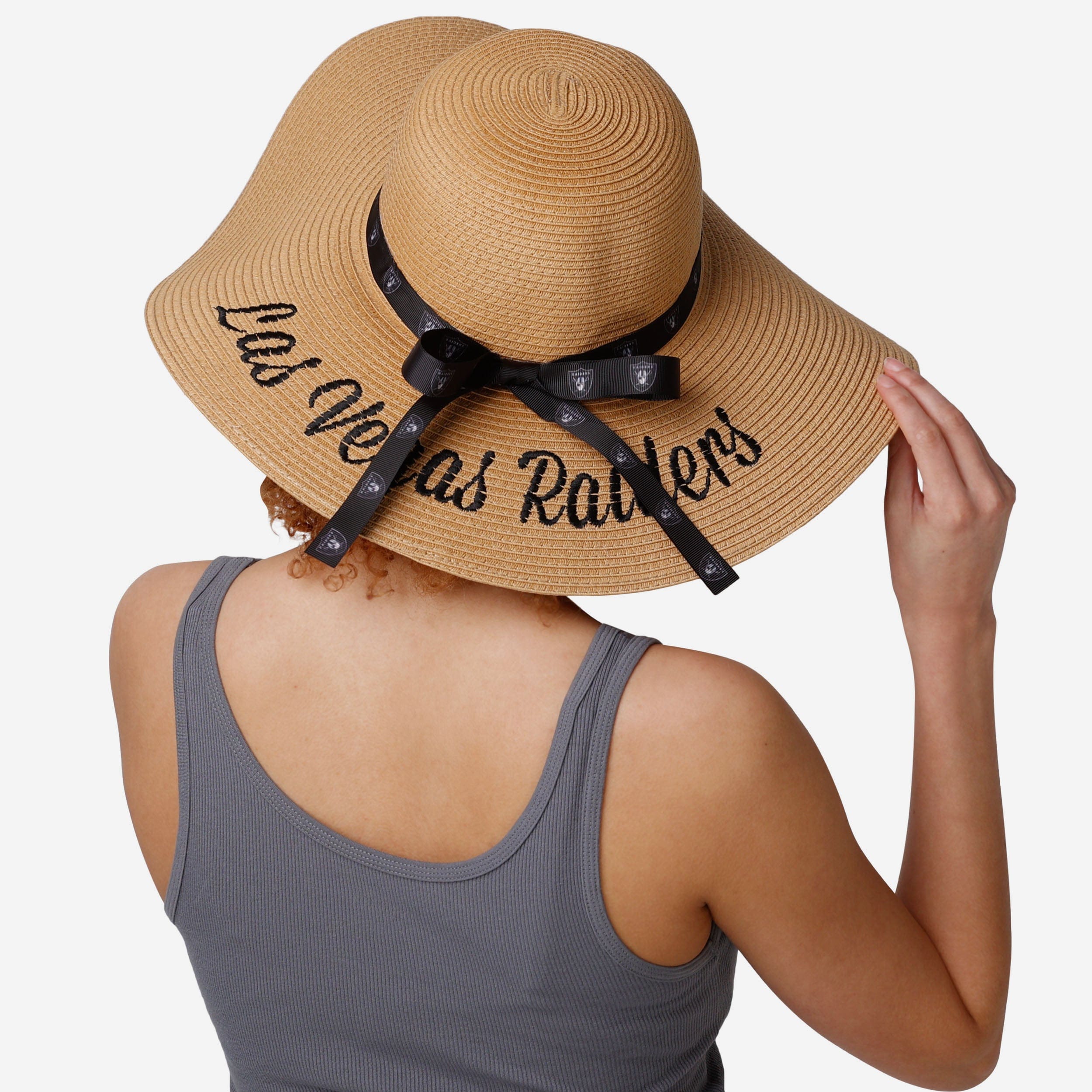 Las Vegas Raiders Women's Beach Straw Hat with Wordmark - Perfect for Summer!
