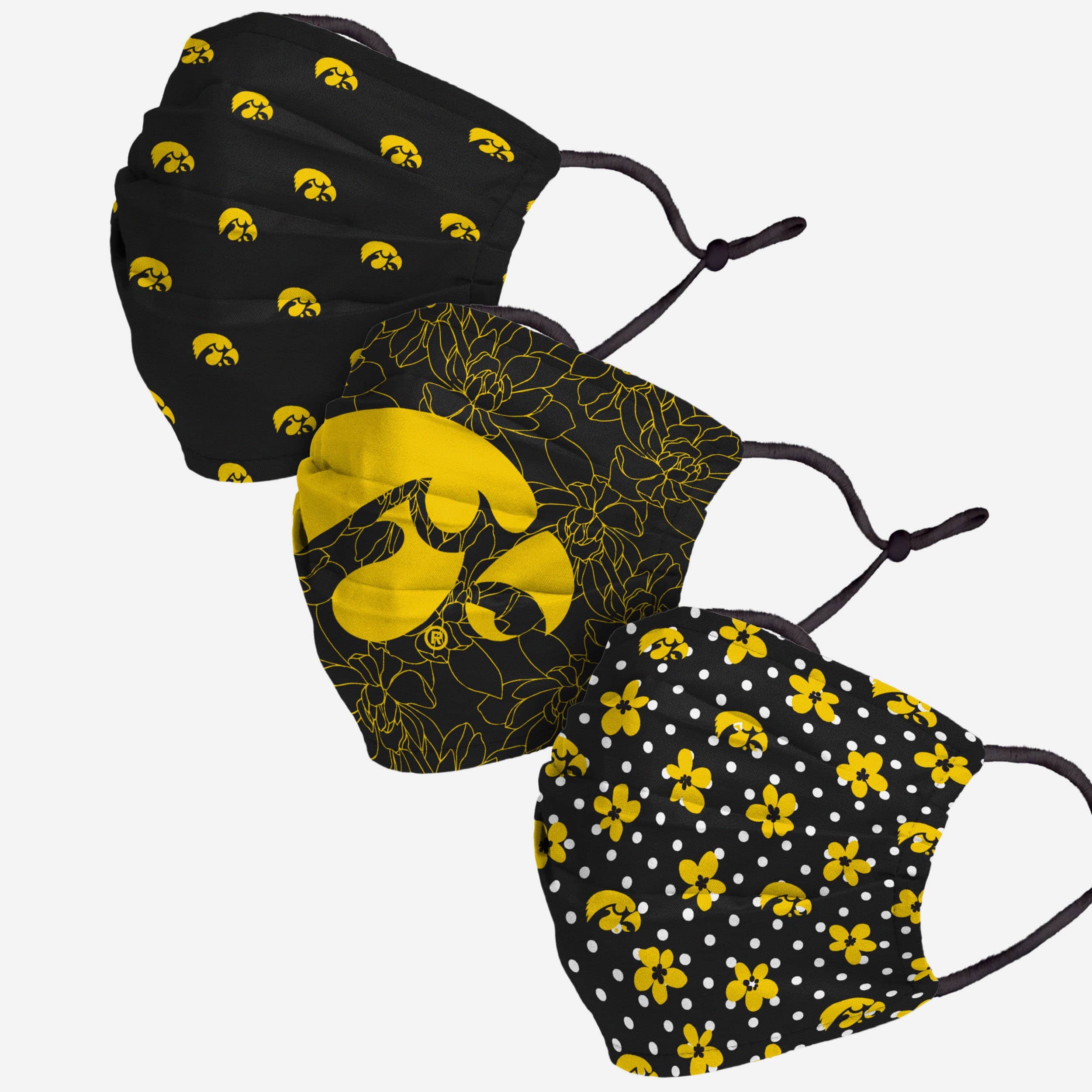 Iowa Hawkeyes Gameday Gardener 3-Pack Stylish Face Covers