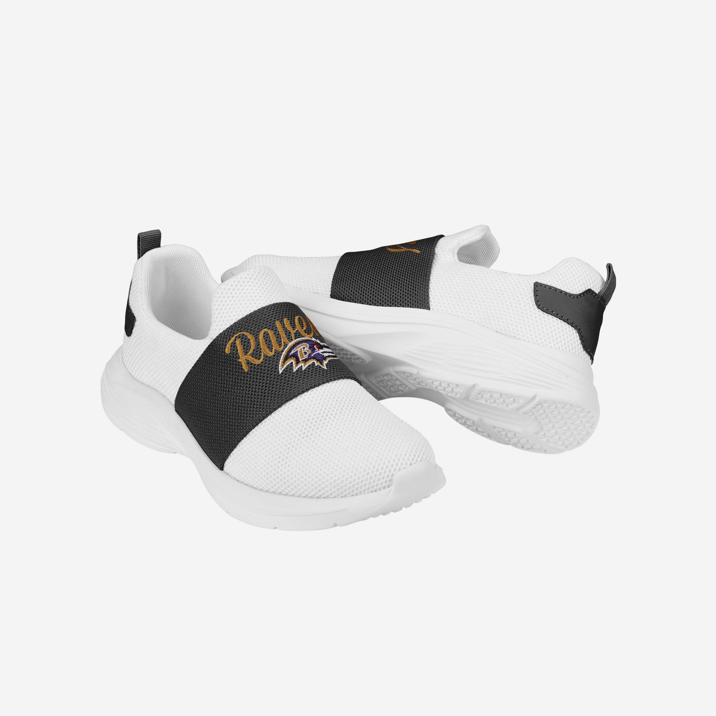 Baltimore Ravens Women's Stylish White Slip-On Sneakers