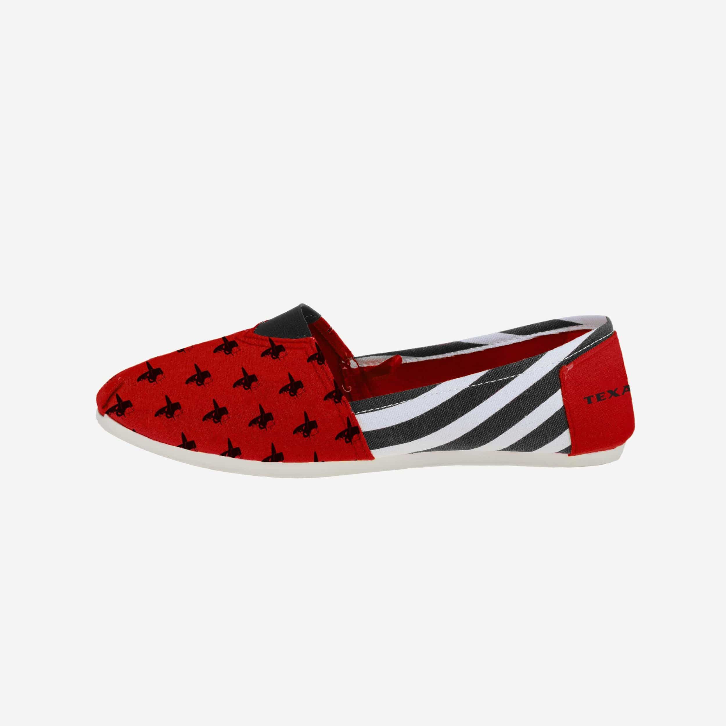 Texas Tech Red Raiders Stylish Women's Stripe Canvas Shoes - Show Your Team Spirit!