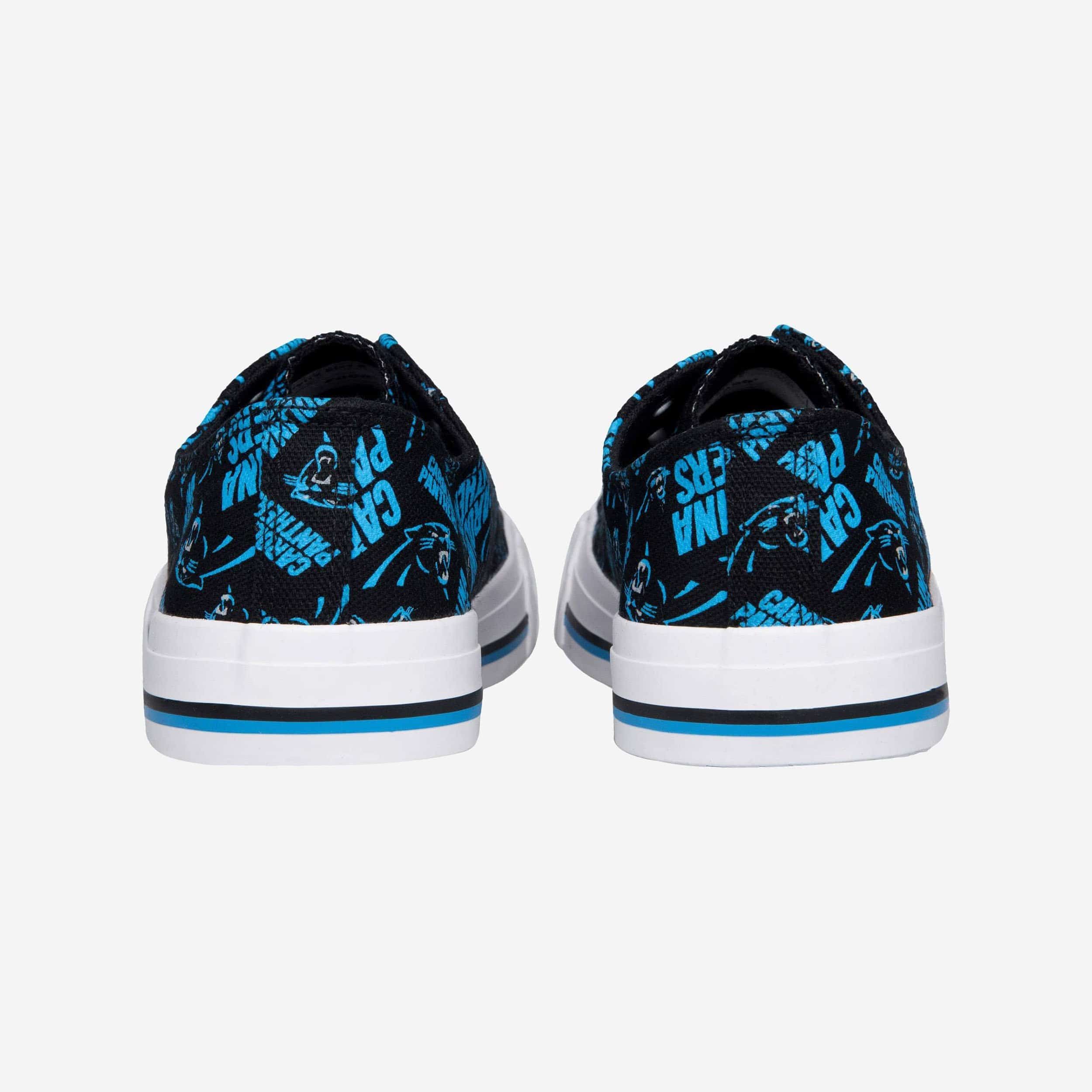 Carolina Panthers Women's Stylish Low-Top Canvas Shoes with Repeat Print