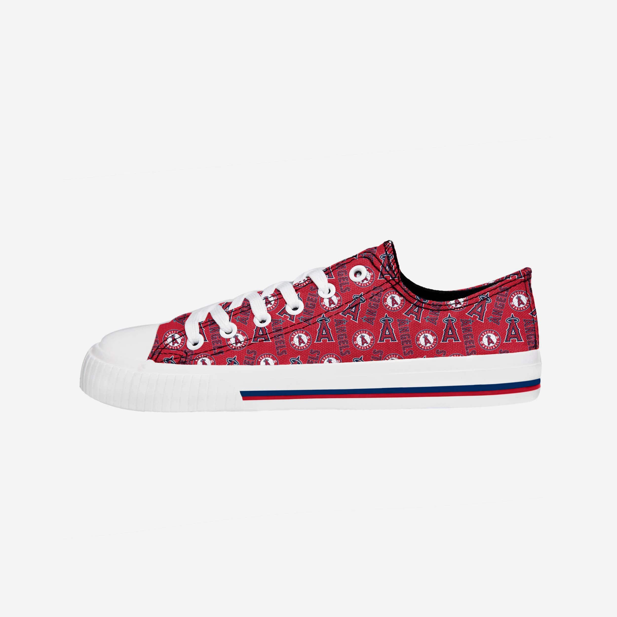 Stylish Los Angeles Angels Women's Low-Top Repeating Print Canvas Shoes