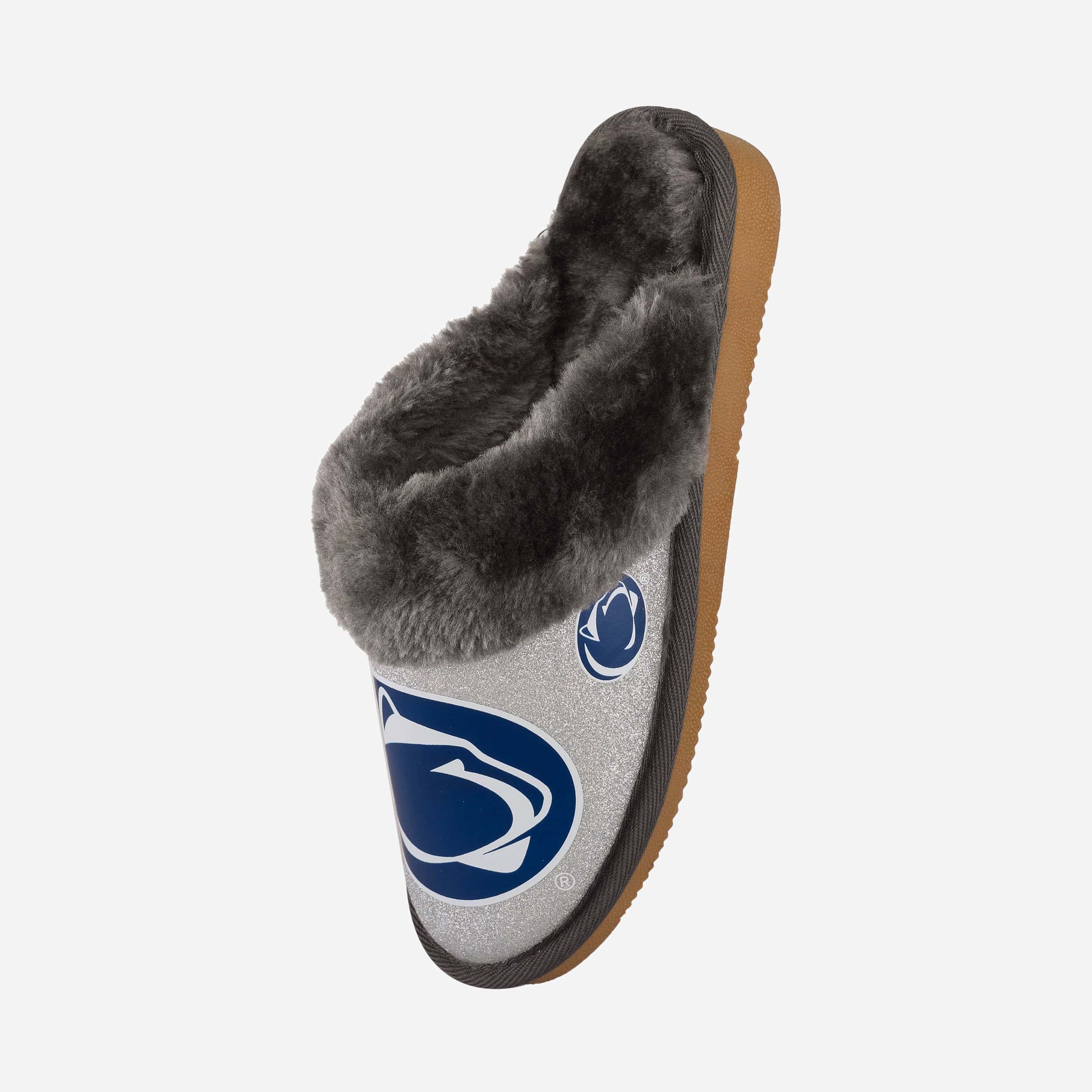 Sparkling Penn State Nittany Lions Women's Open - Back Fur Moccasin Slippers